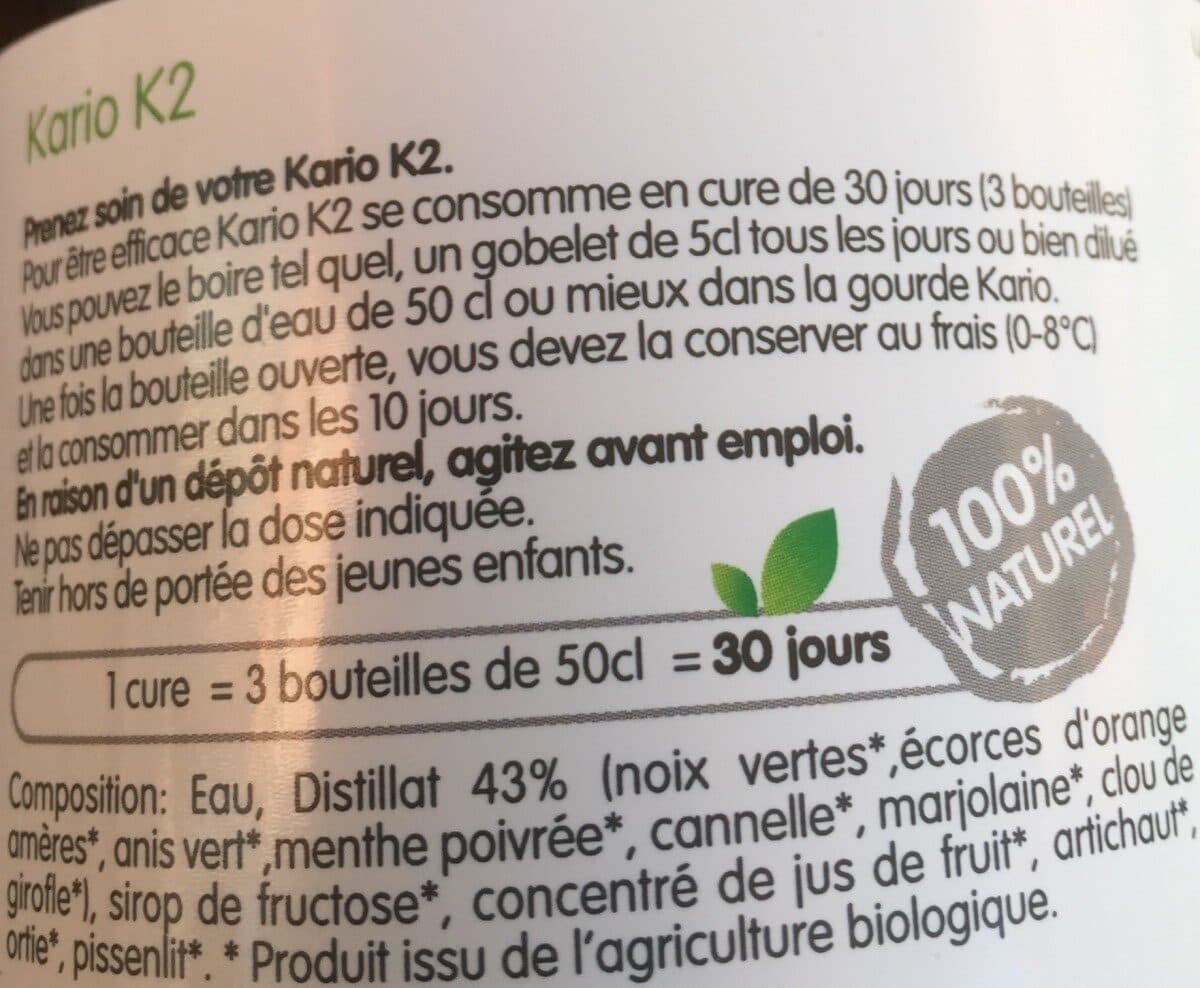 Open Food Facts Kario Détox Bio - 500 ML - Kario packshot