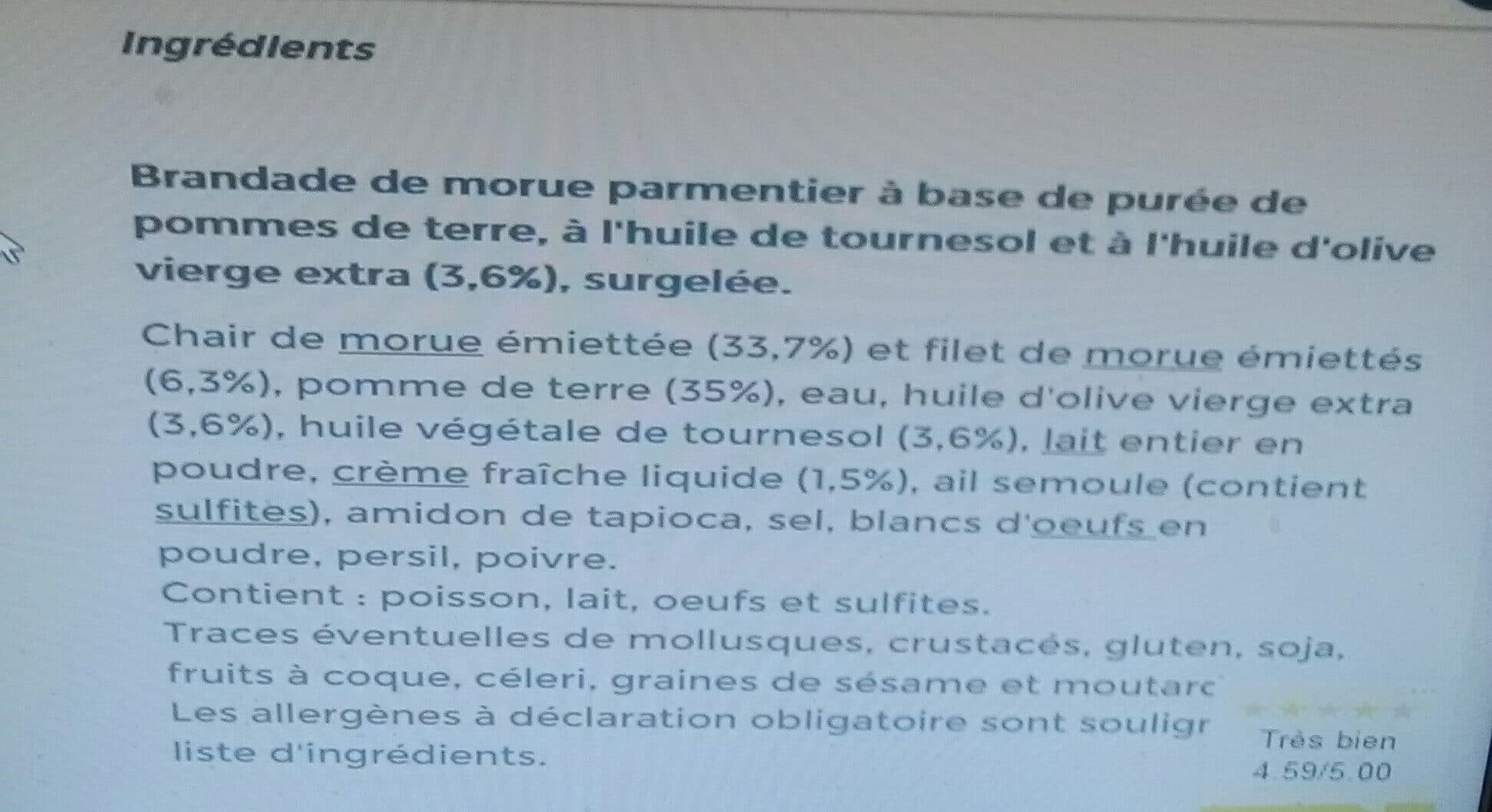 Open Food Facts Brandade de morue façon traiteur packshot