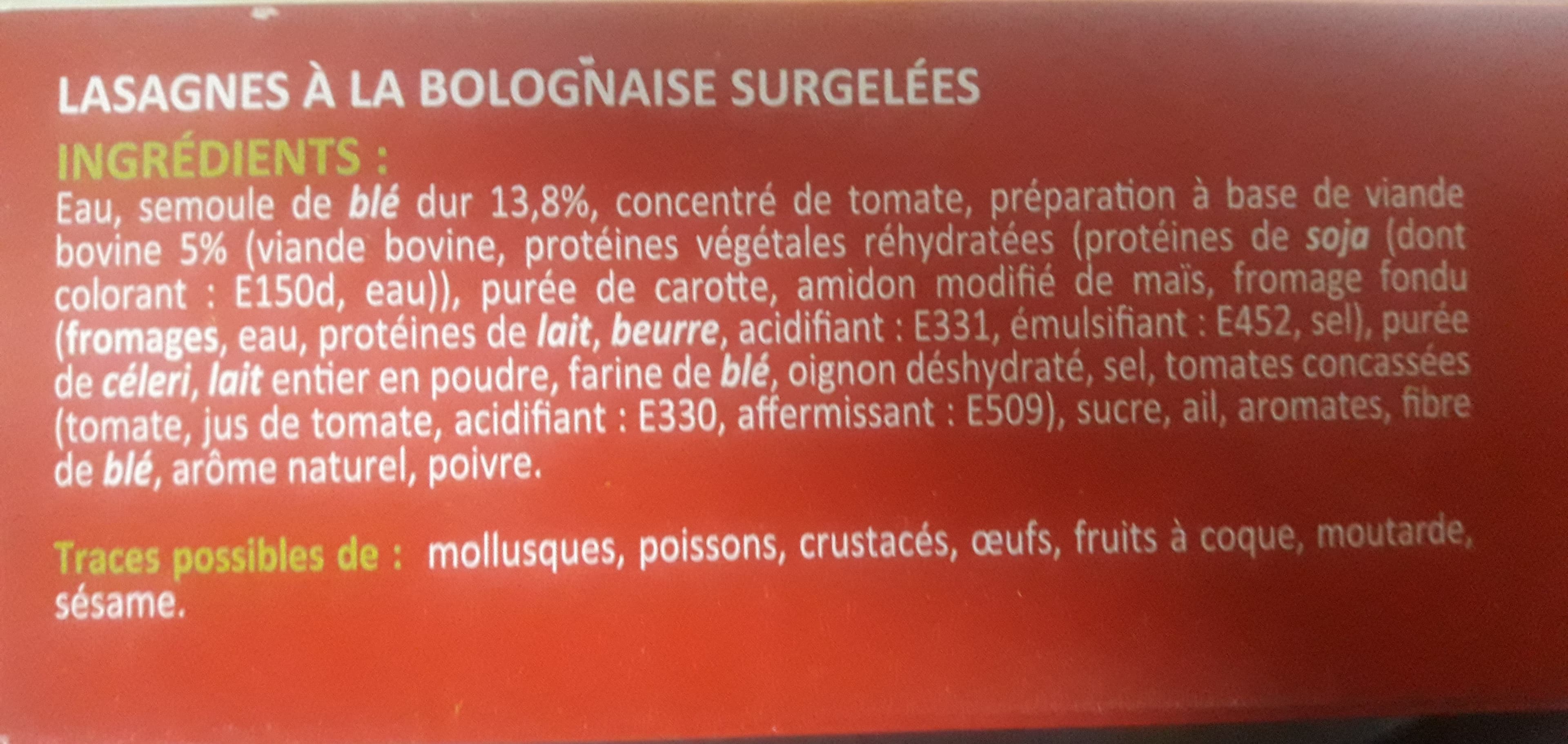 Celtigel Lasagnes à la Bolognaise packshot