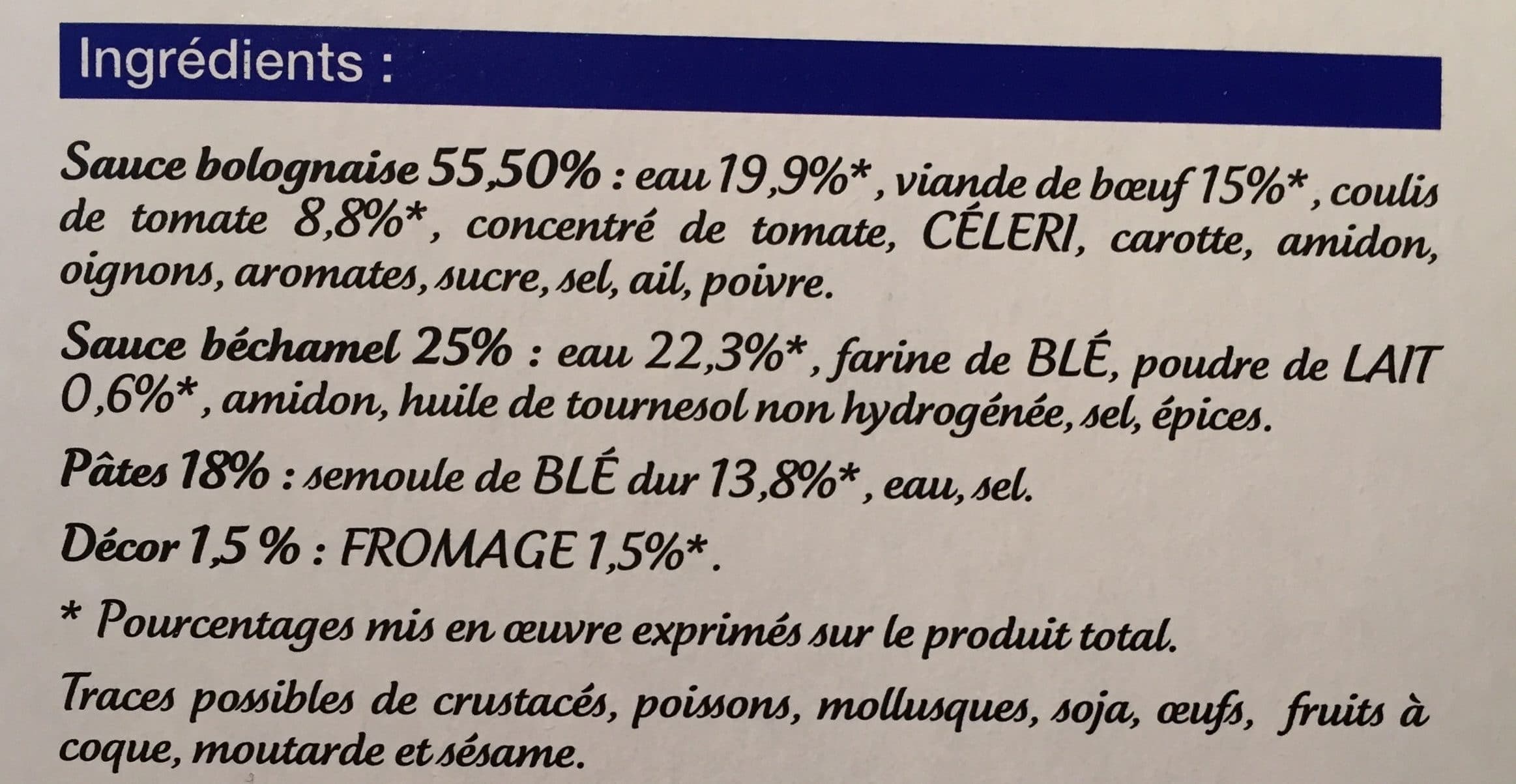 celtigel Lasagnes à la bolognaise surgelées packshot