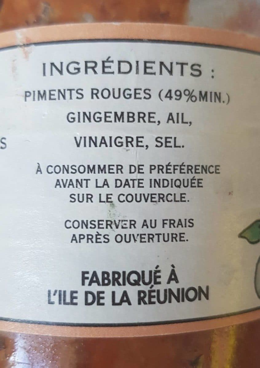 Open Food Facts Pâte De Piments Rouges packshot