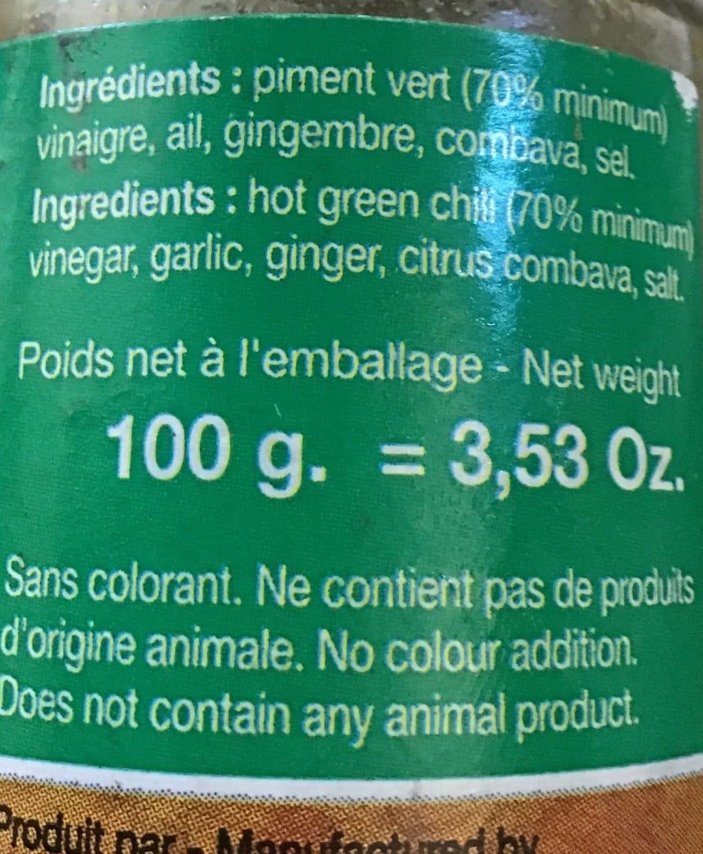 Open Food Facts Bon'epices Pate de piments verts packshot