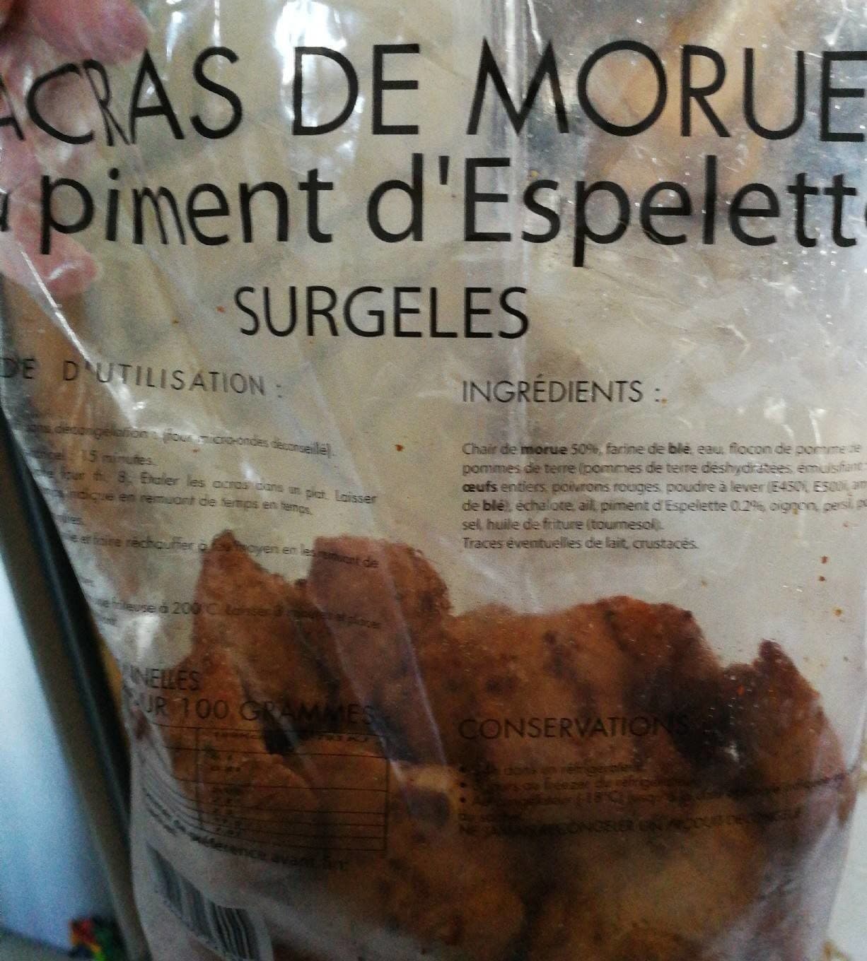 Métro Accra de morue au piment d'espelette packshot