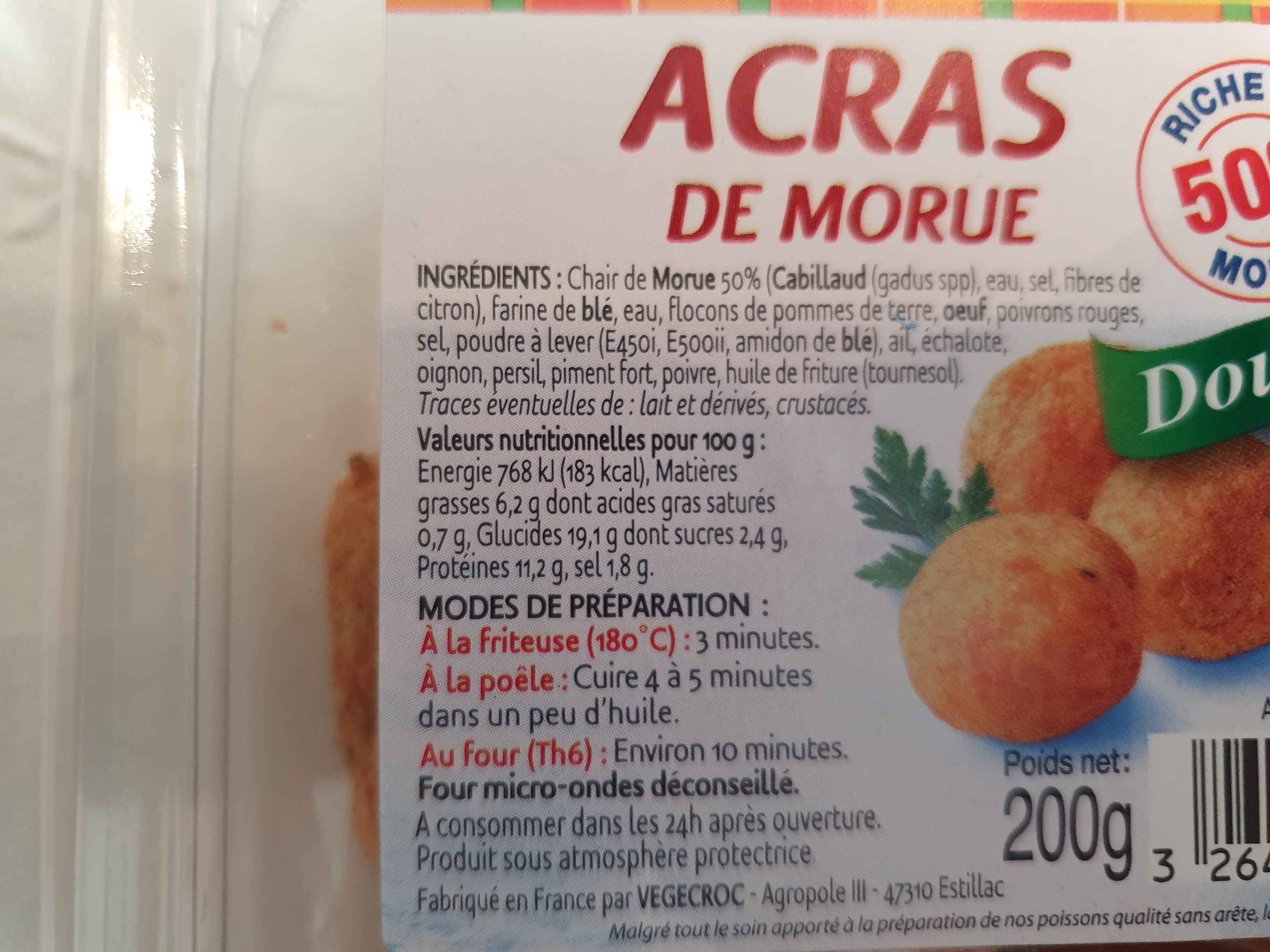 Tendances Océanes Acras de morue packshot