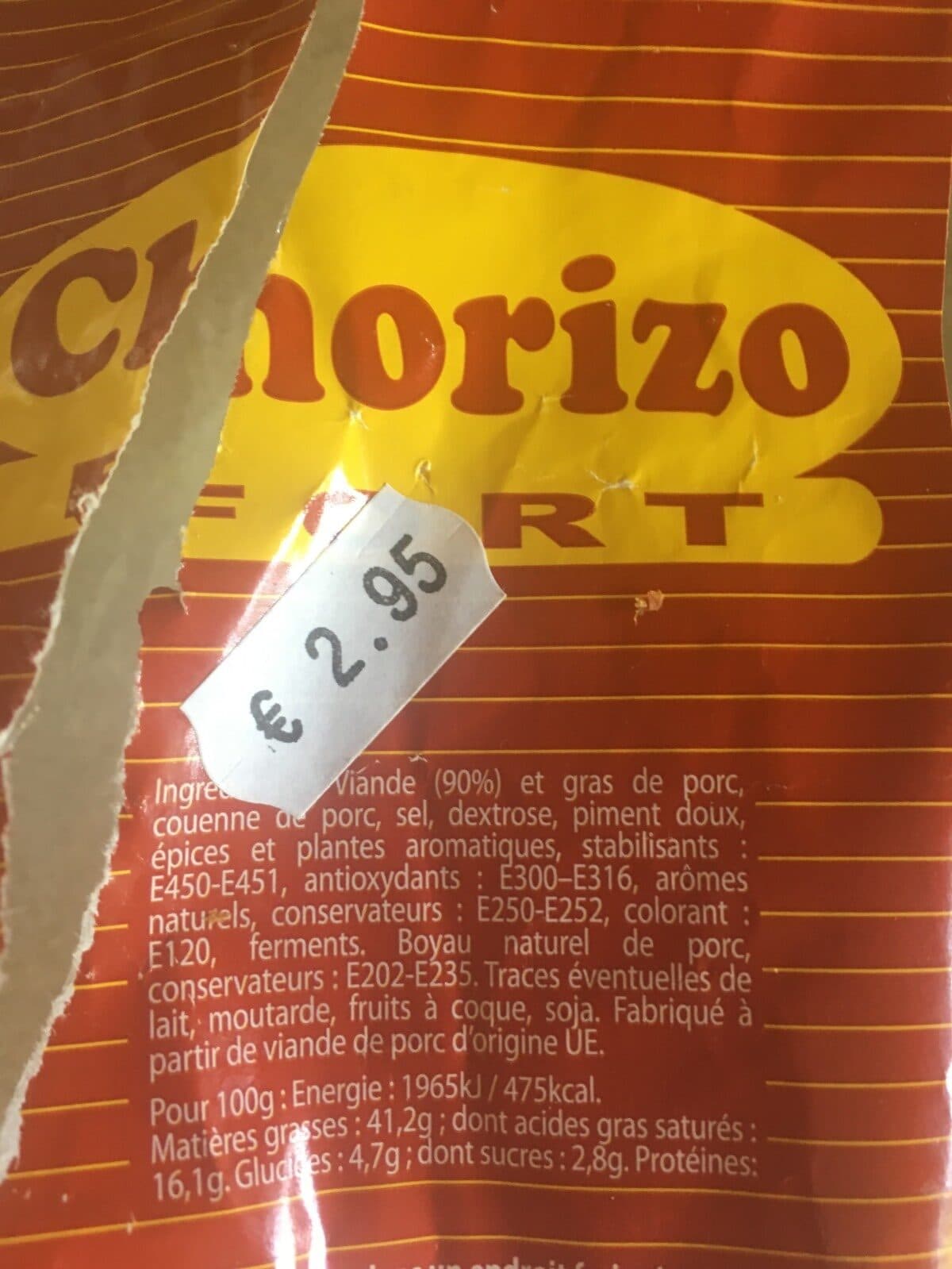 Open Food Facts Chorizo fort packshot