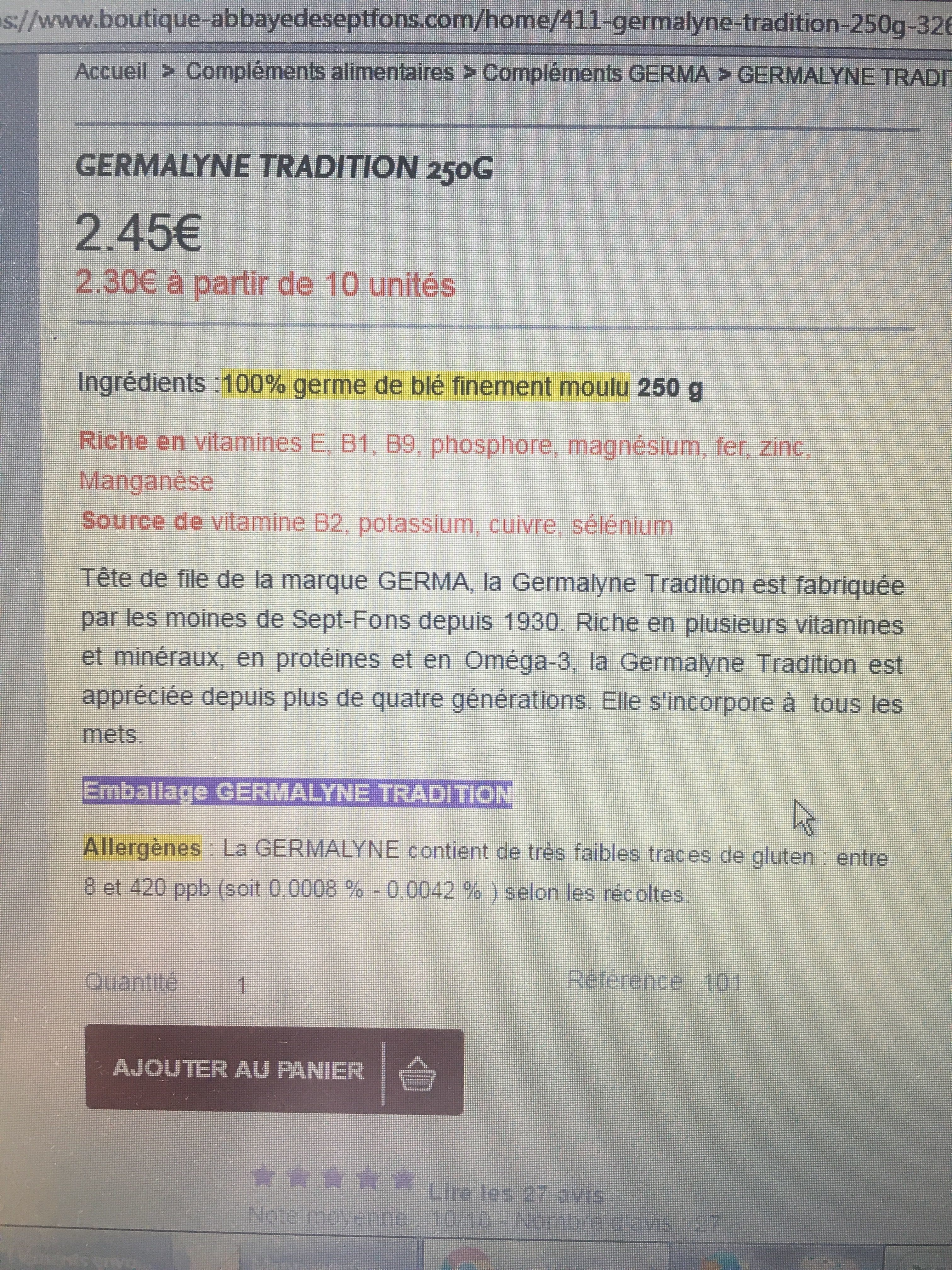 Abbaye de sept fons Germalyne soluble packshot