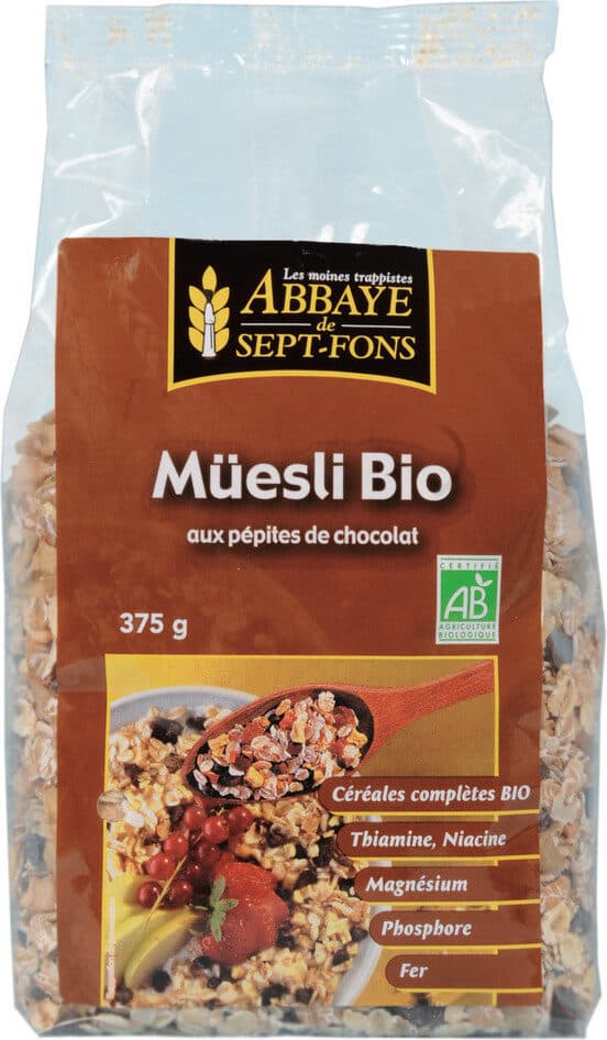 Abbaye de Sept-Fons Müseli bio au chocolat packshot