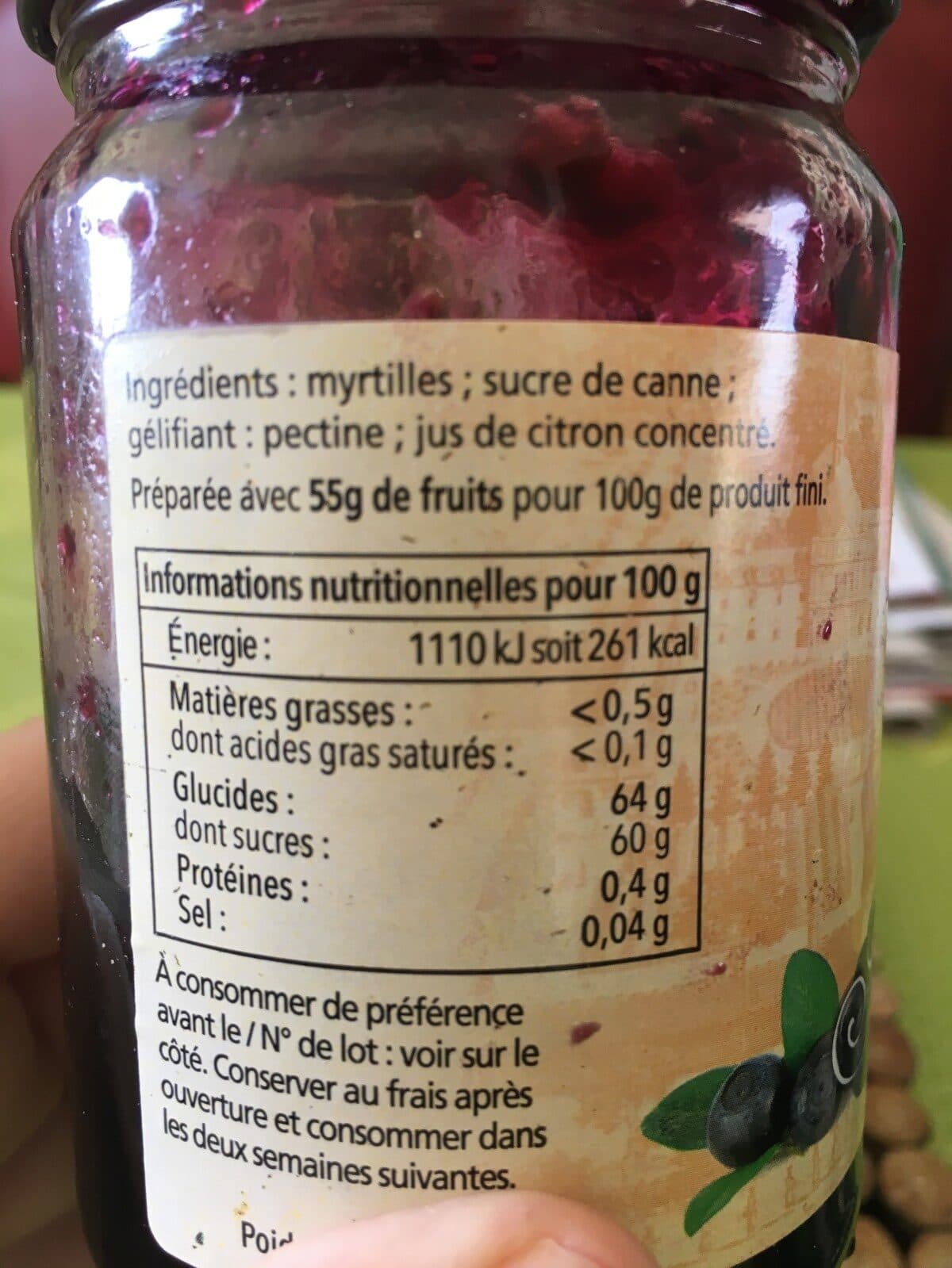 Abbaye de sept fons Confiture extra Myrtilles packshot