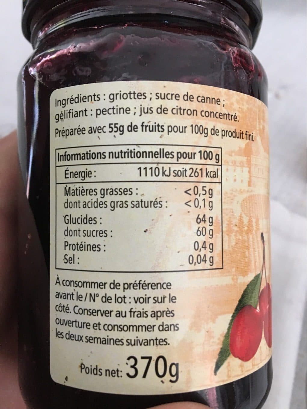 Abbaye de sept fons Confiture extra griottes packshot