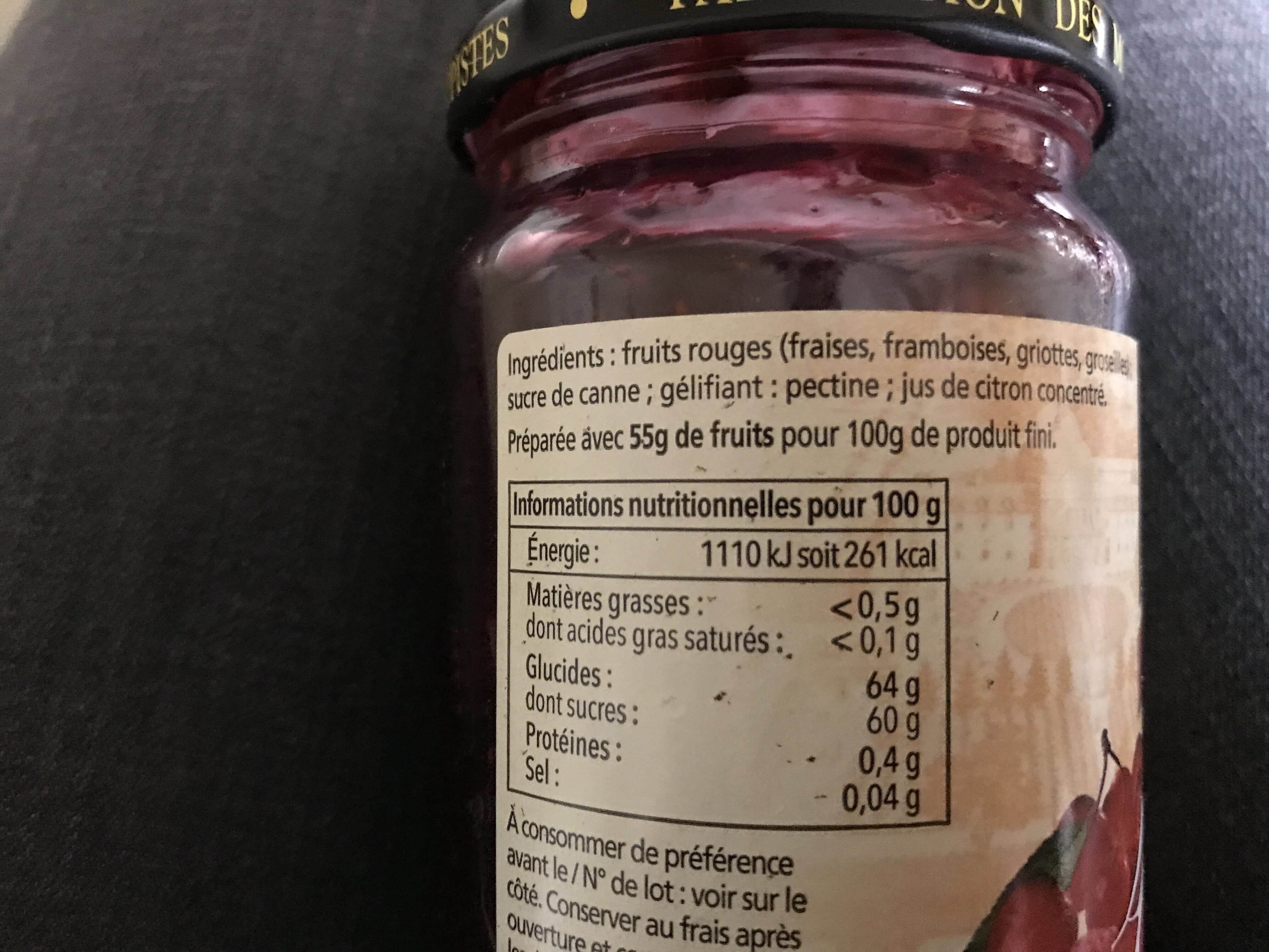 Abbaye de sept fons Confiture extra Quatre fruits rouges packshot