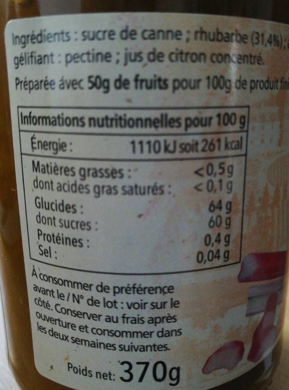 Abbaye de sept fons Abbaye De Sept-fons - Confiture Extra - Rhubarbe Abricots 370 g - Preparee Avec 55 % De Fruits packshot