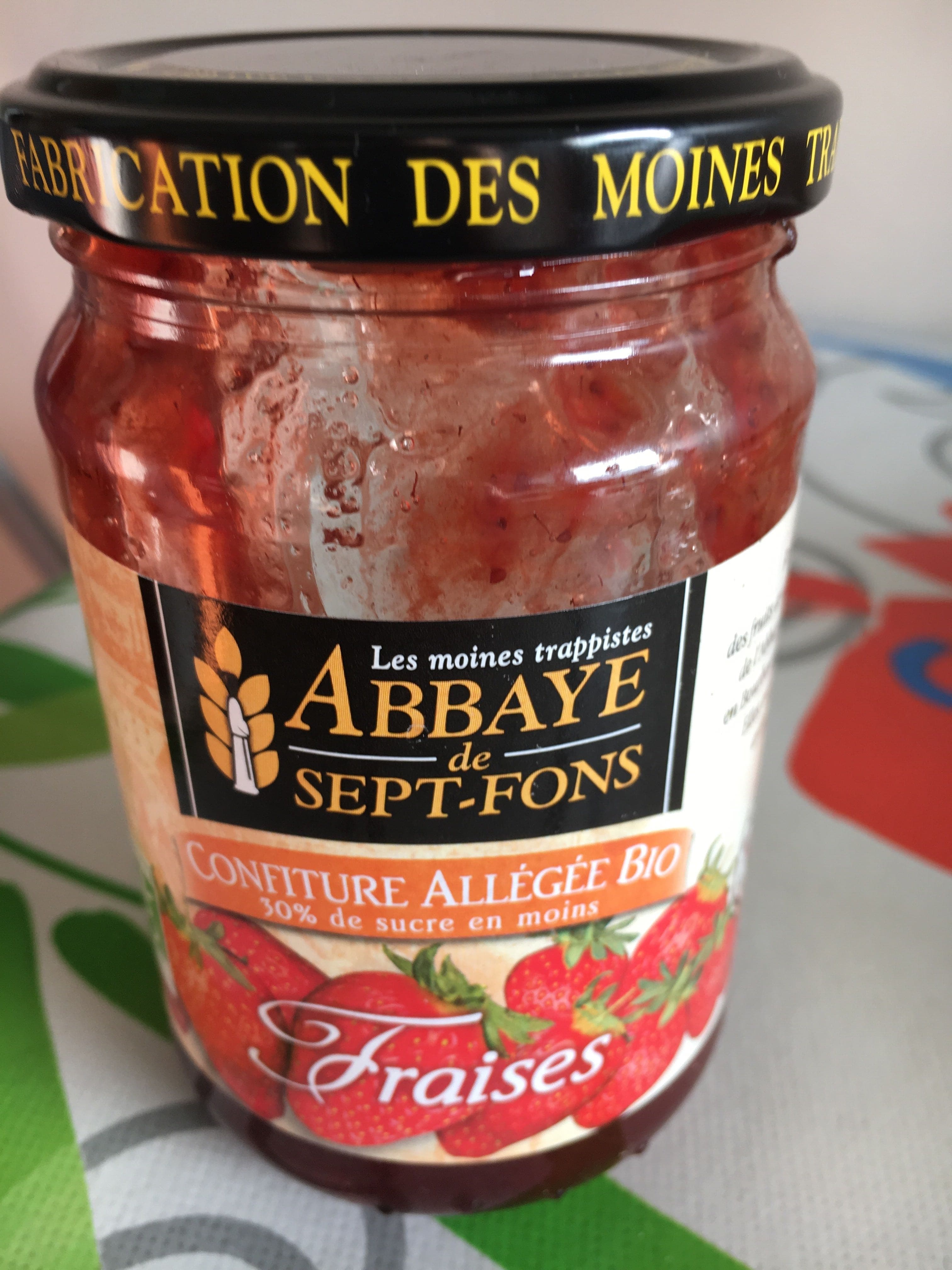 abbaye de sept fons confiture allégée bio Fraises packshot