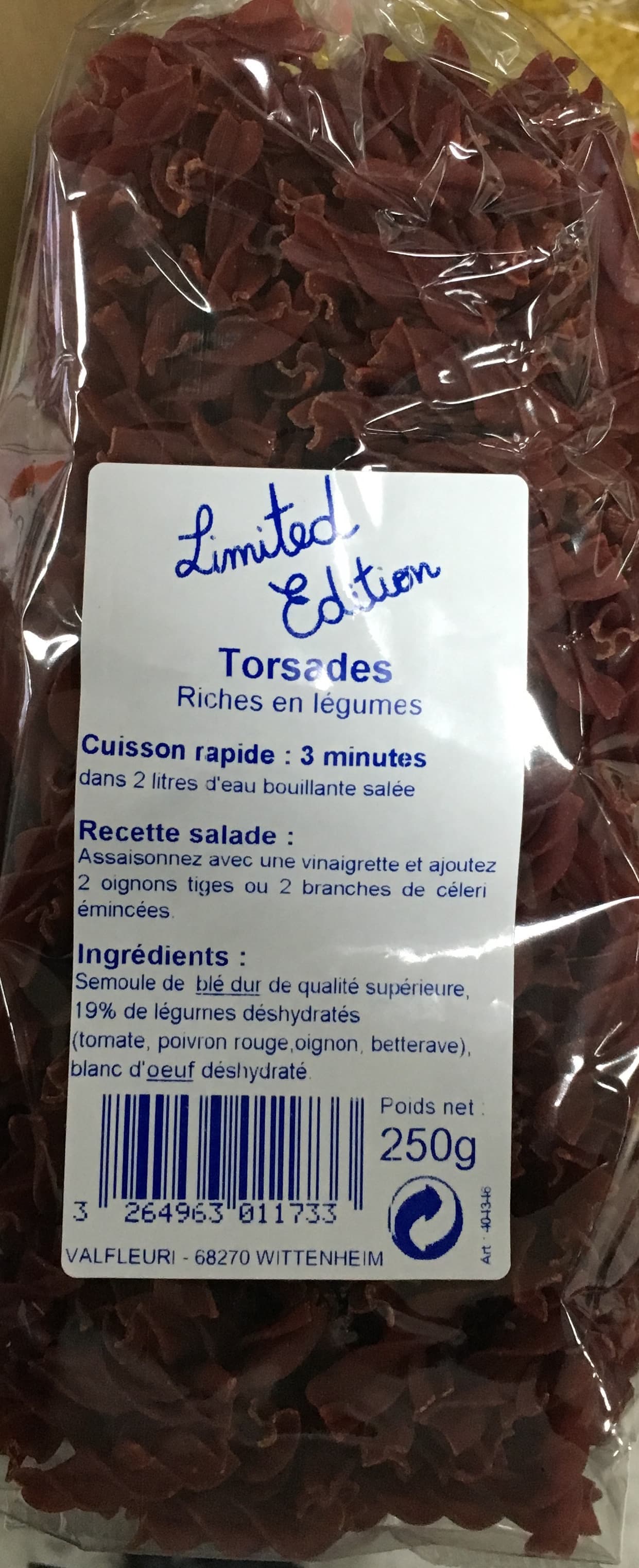 Limited Edition Torsades riches en légumes packshot