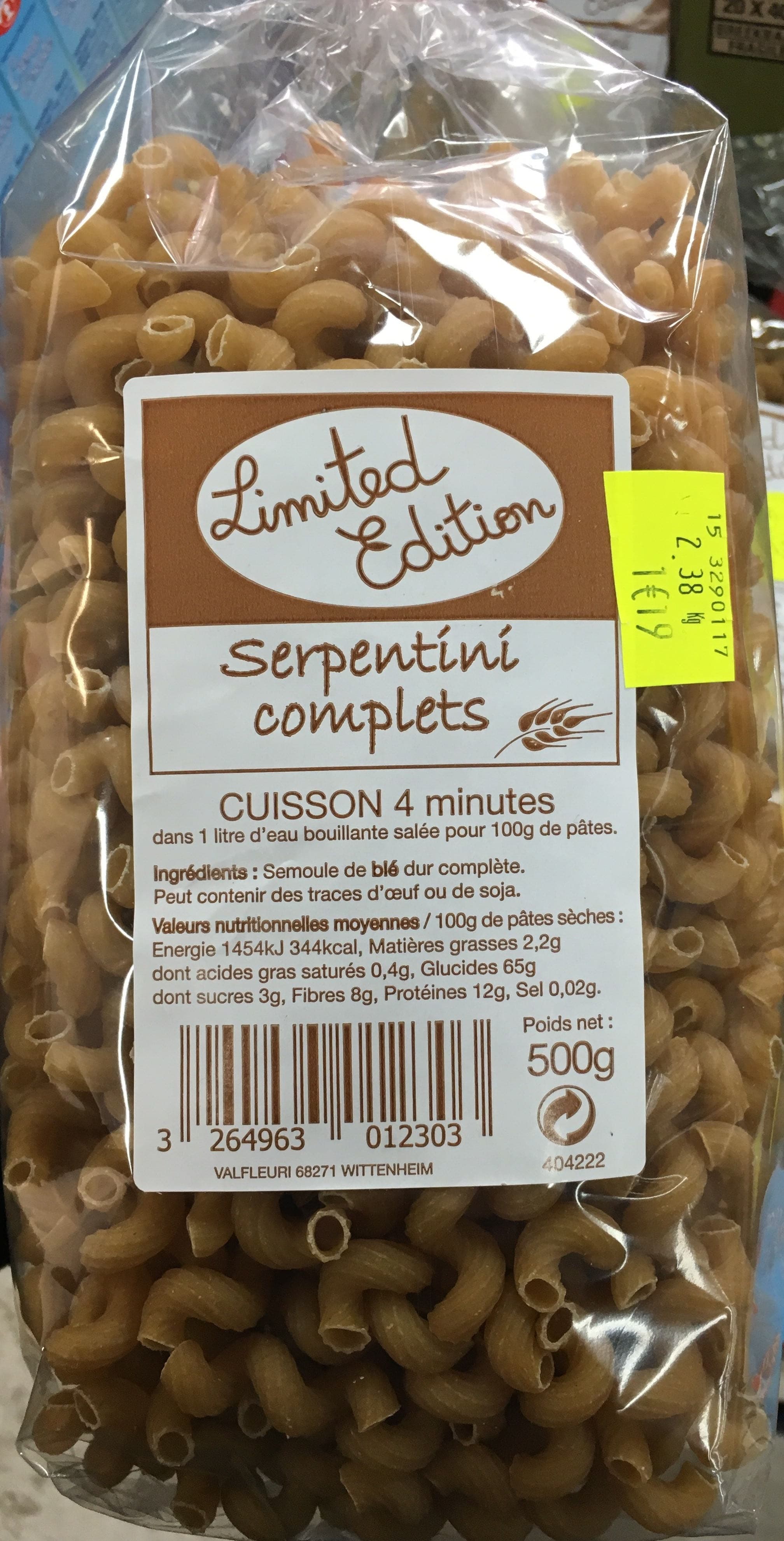 Limited Edition Serpentini complets packshot