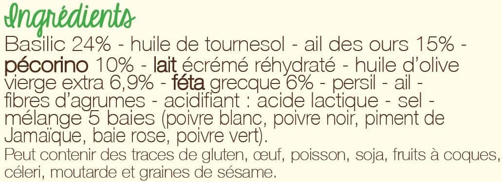 Valfleuri Sauce Basilic & Ail des ours packshot