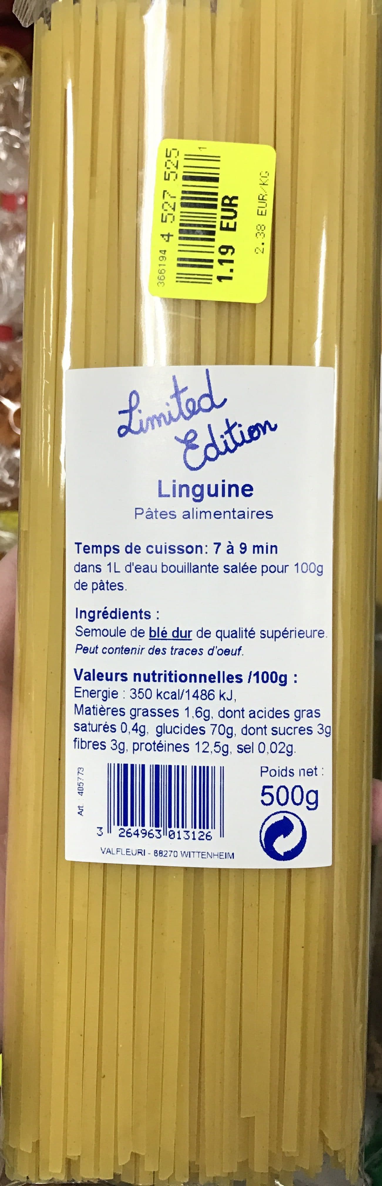 Limited Edition Linguine - Pâtes aliementaires packshot