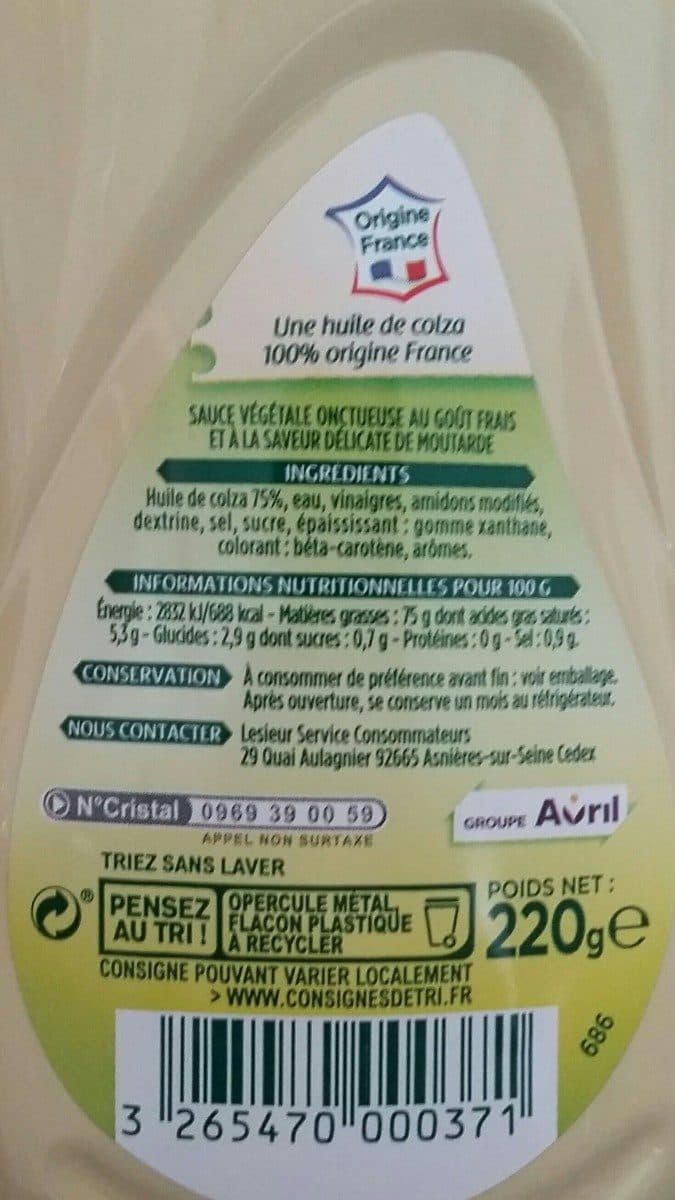 Lesieur Végétale sans oeuf packshot