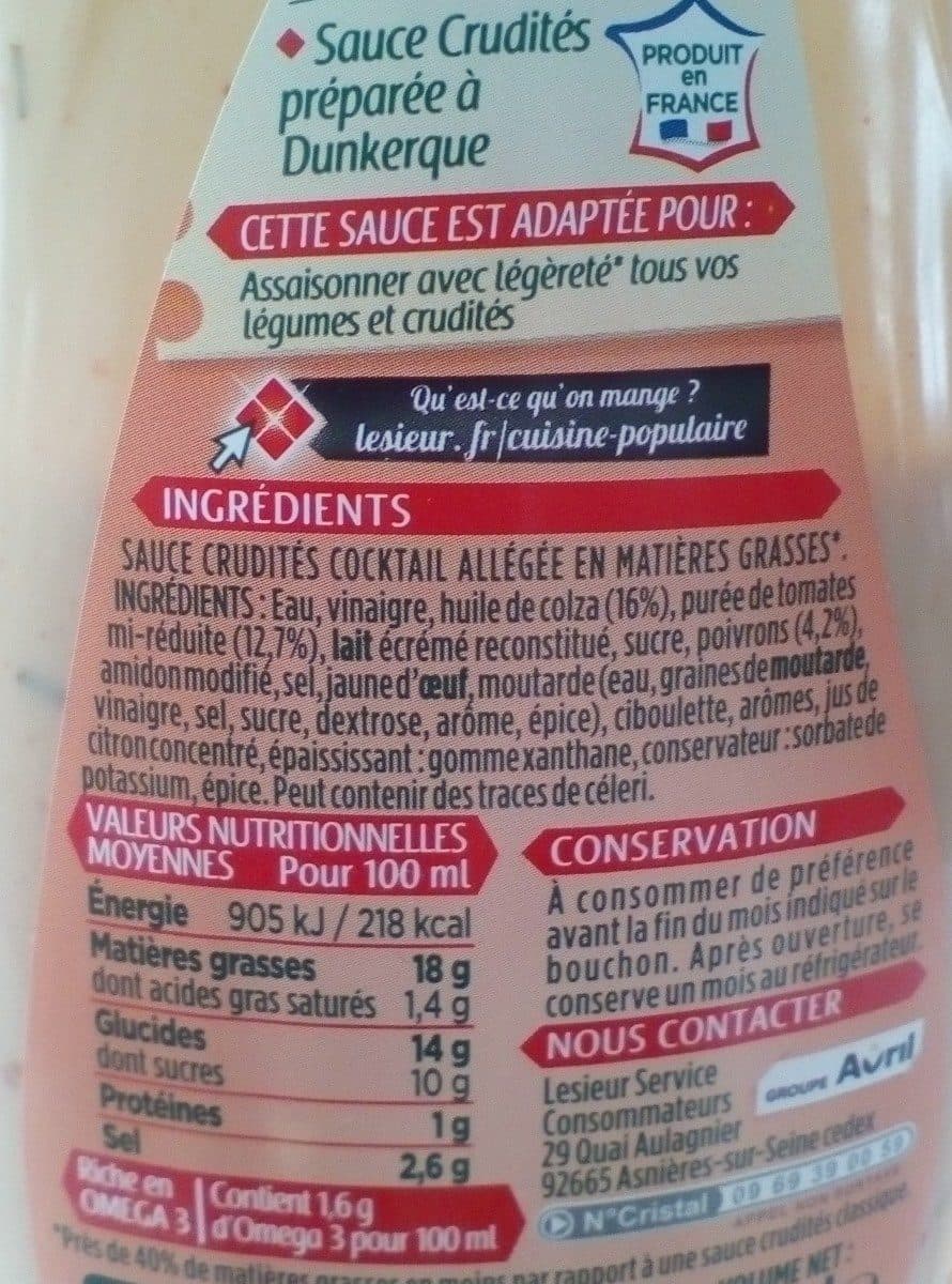 Lesieur sauce crudités cocktail légère packshot