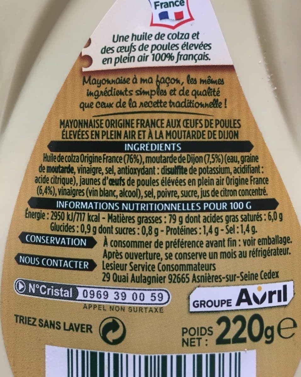 Lesieur Mayonnaise à ma façon packshot