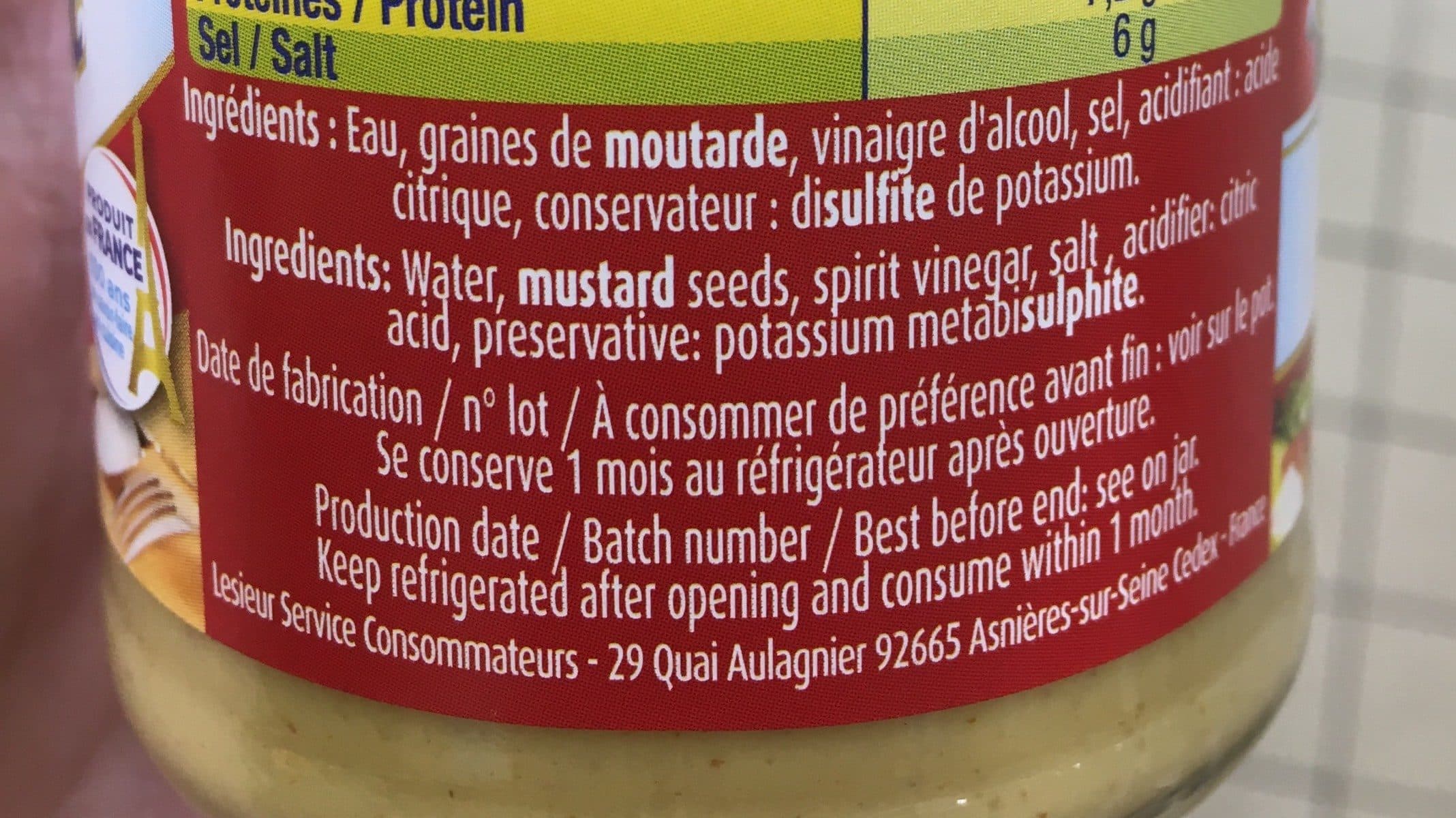 Lesieur Mustard packshot