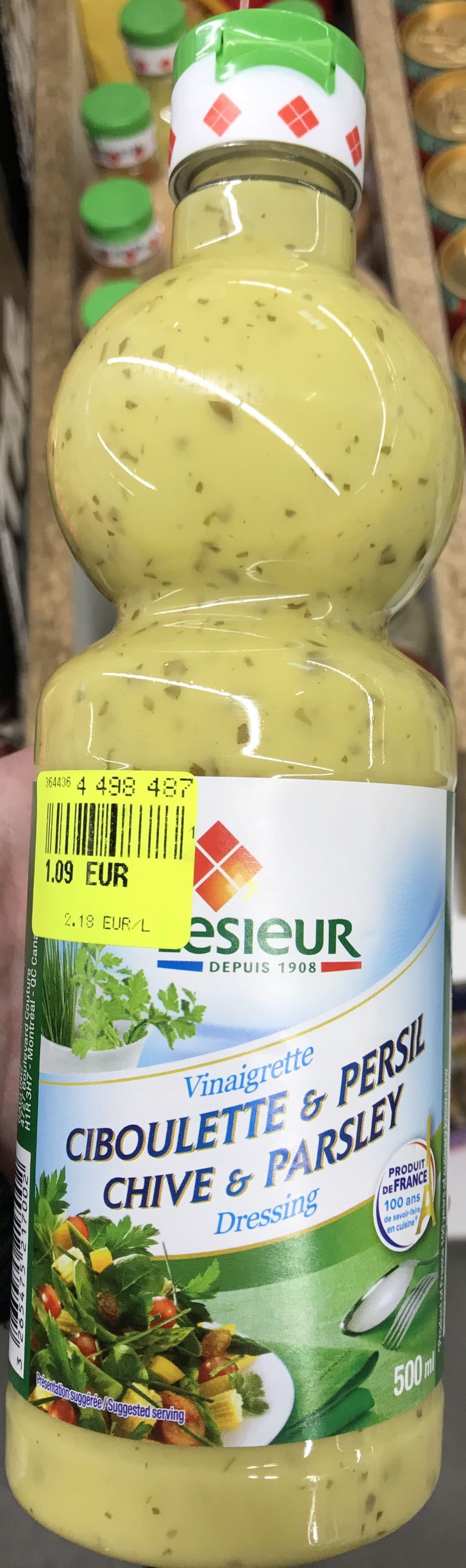 Lesieur Vinaigrette ciboulette & persil packshot