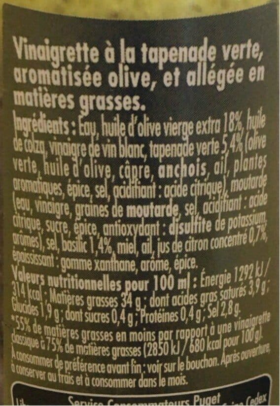 Puget Vinaigrette légère tapenade verte Puget packshot