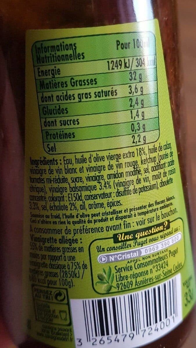 Puget Vinaigrette Balsamique Ciboulette - Echalotes packshot