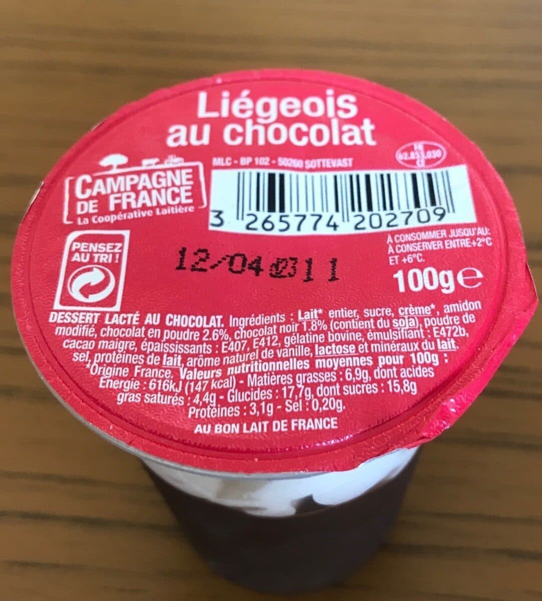 Campagne de france Liégeois chocolat🍫 packshot