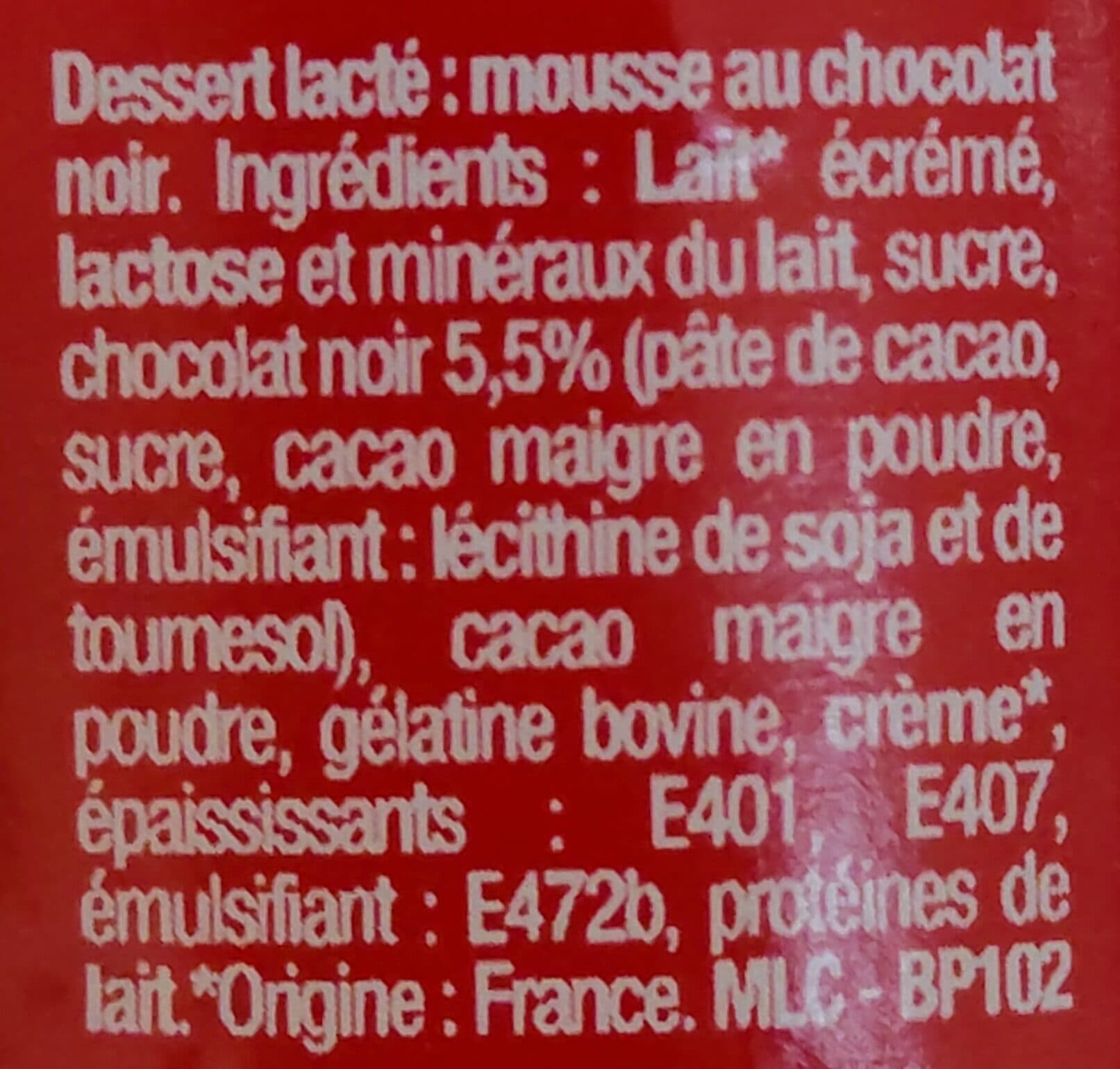 Campagne de France Mousse chocolat noir packshot