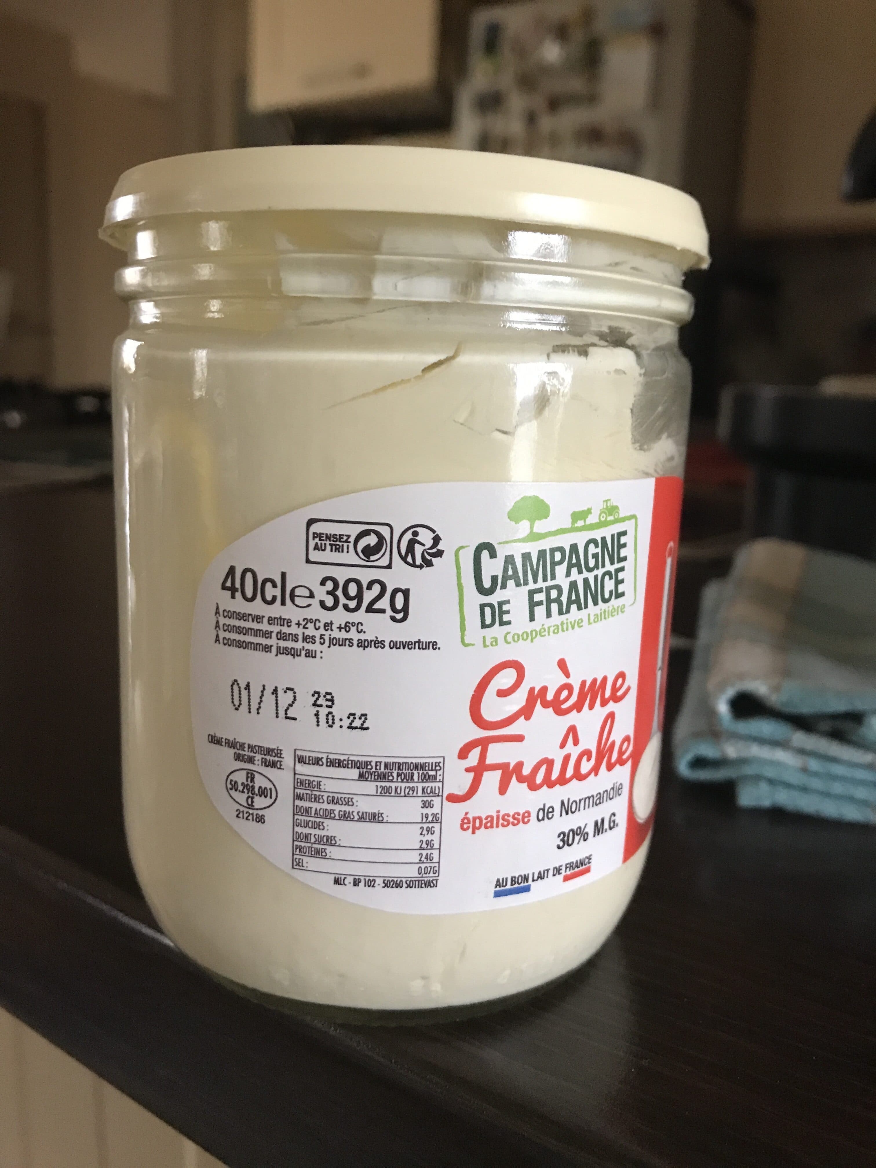 Campagne De France Crème Fraiche épaisse de Normandie 30% m.g. packshot
