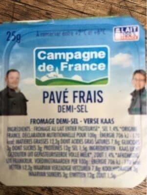Campagne De France Pavé 1 / 2 Sel 12,2% 8X25G packshot