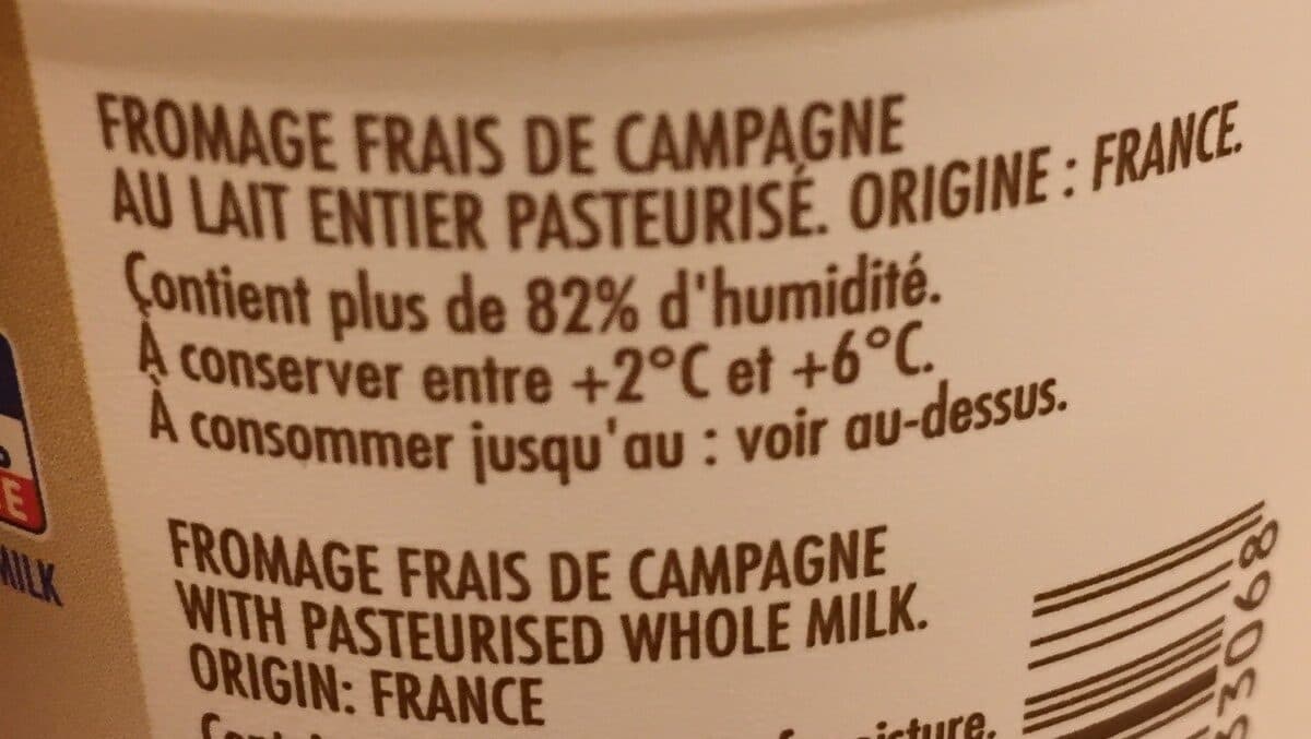 Campagne de France Fromage Frais De Campagne packshot