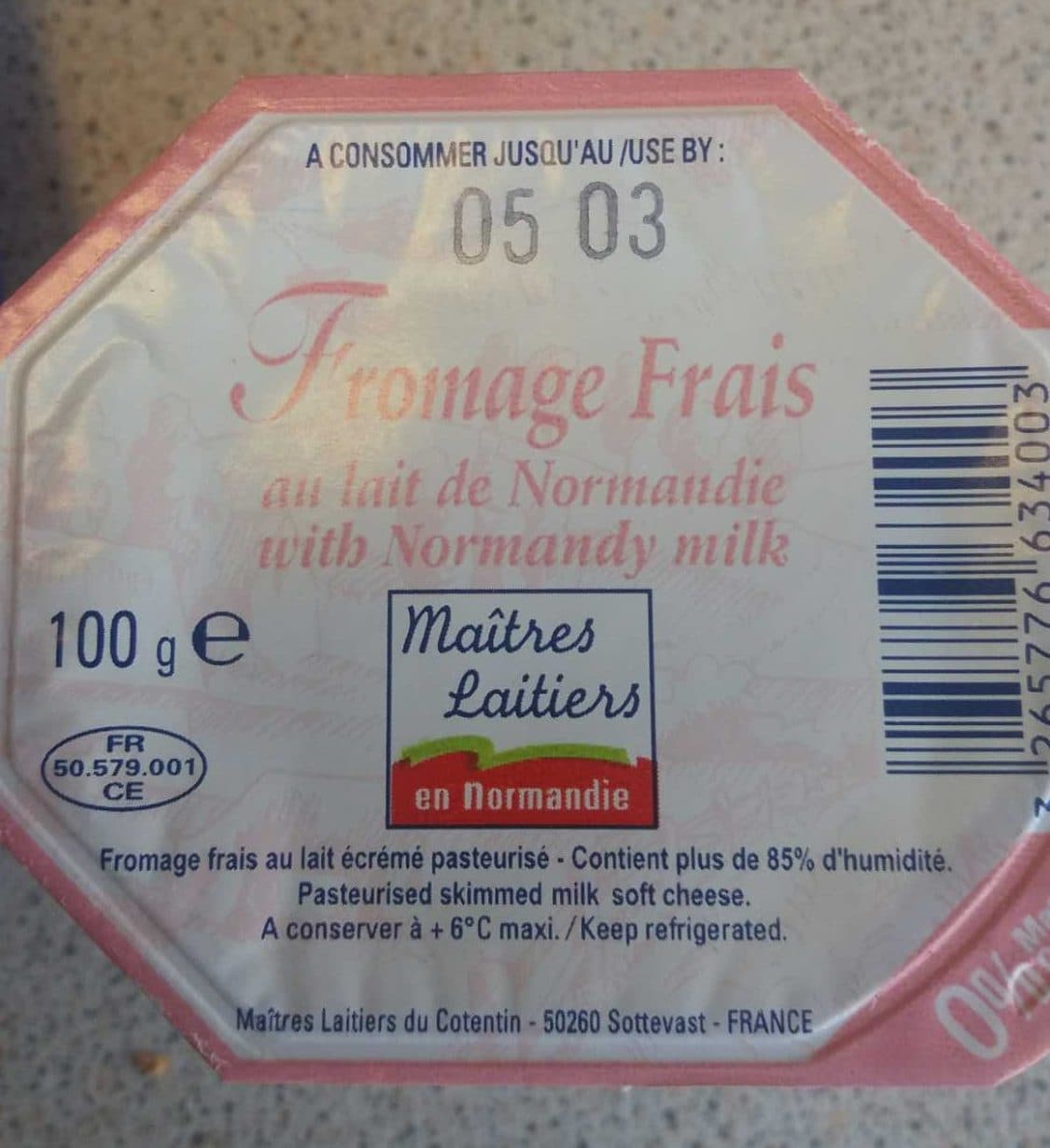Maîtres Laitiers en Normandie Fromage frais au lait de Normandie 0% M.G. packshot
