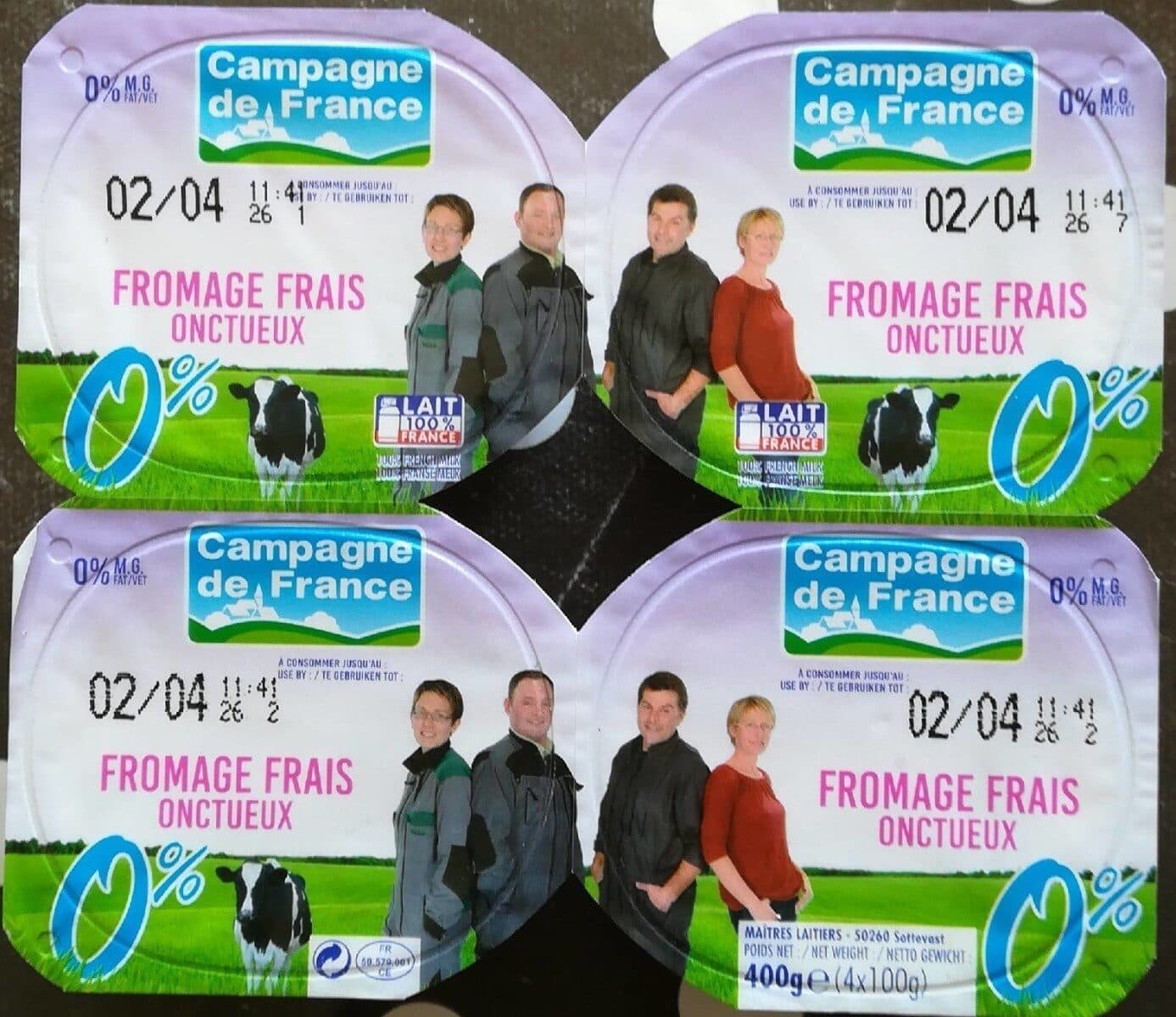 Campagne de France Fromage frais onctueux 0% packshot