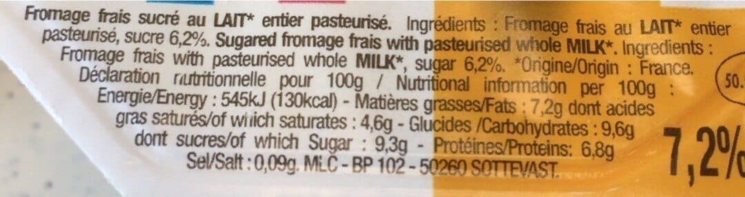 Campagne De France Fromage frais sucré packshot