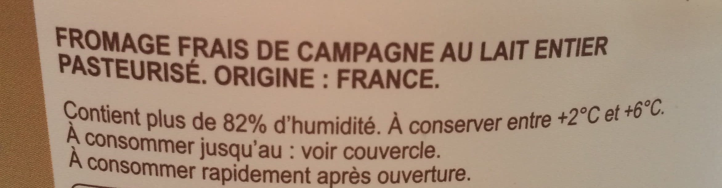 Campagne de France Fromage frais de campagne packshot
