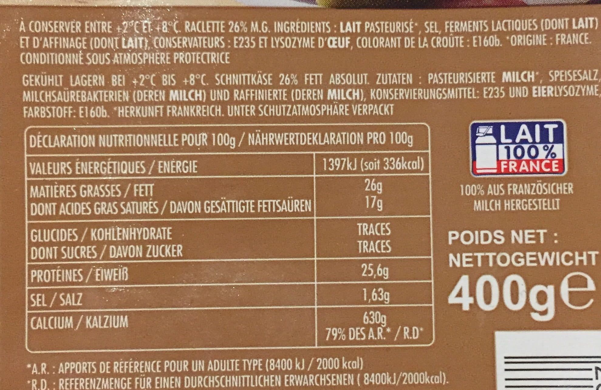 Campagne De France Raclette packshot