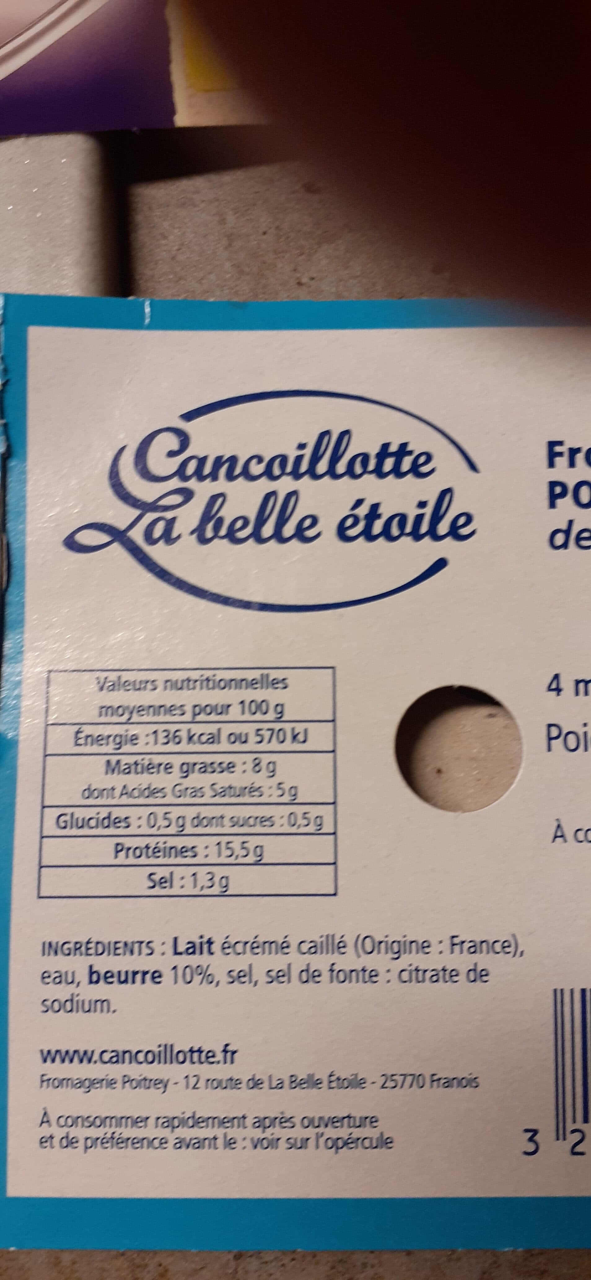 La belle etoile Cancoillotte Portion Nature 4x30g packshot