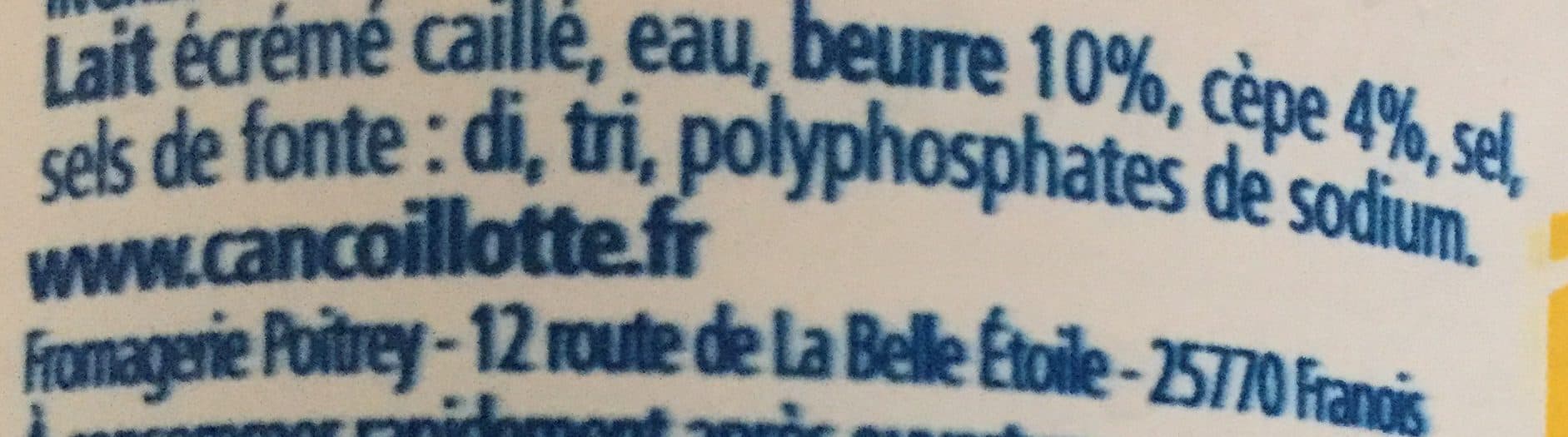 La Belle Étoile Cancoillotte aux Cèpes packshot