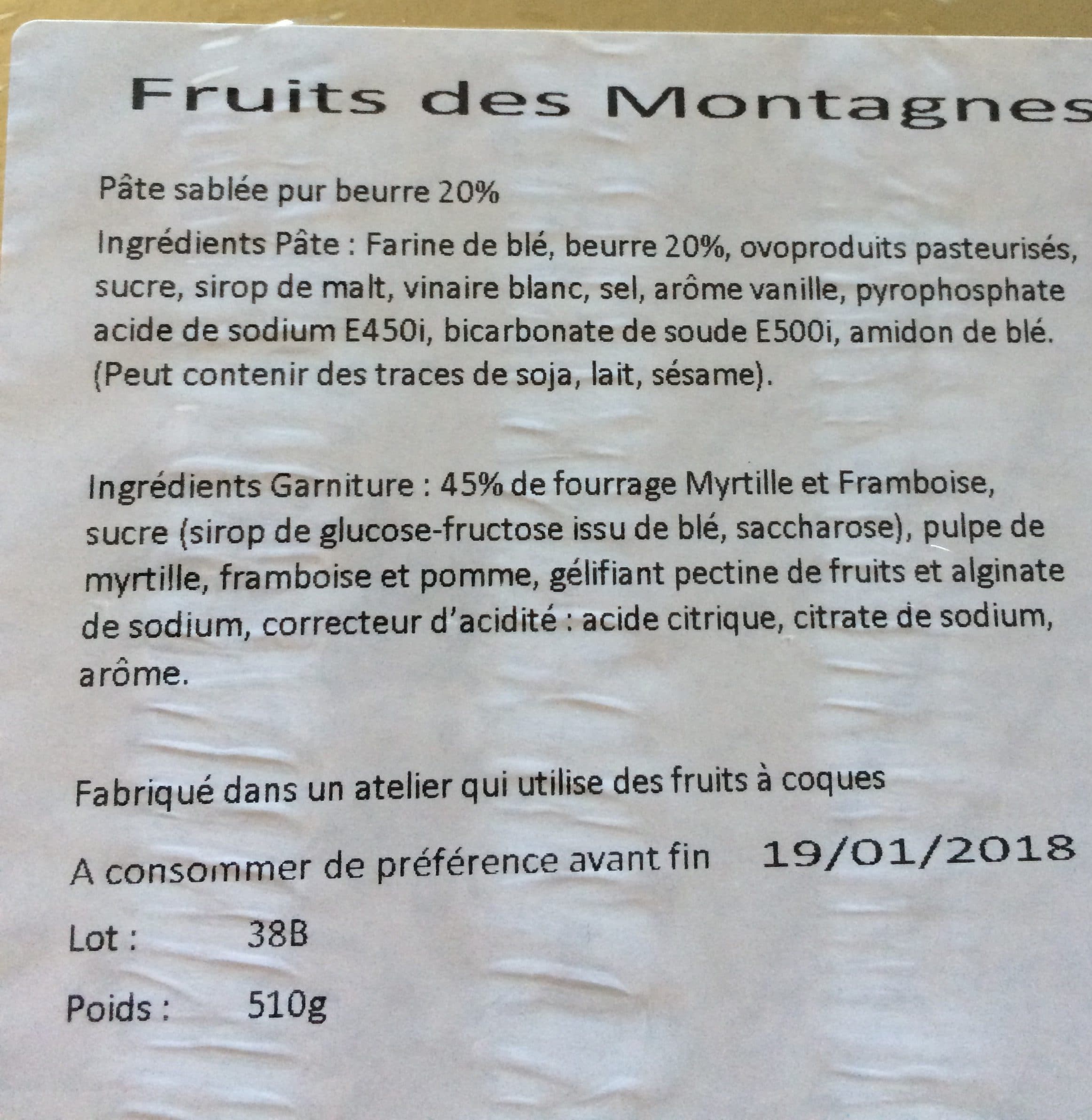 L’épi d’Or Tarte aux fruits de montagne packshot