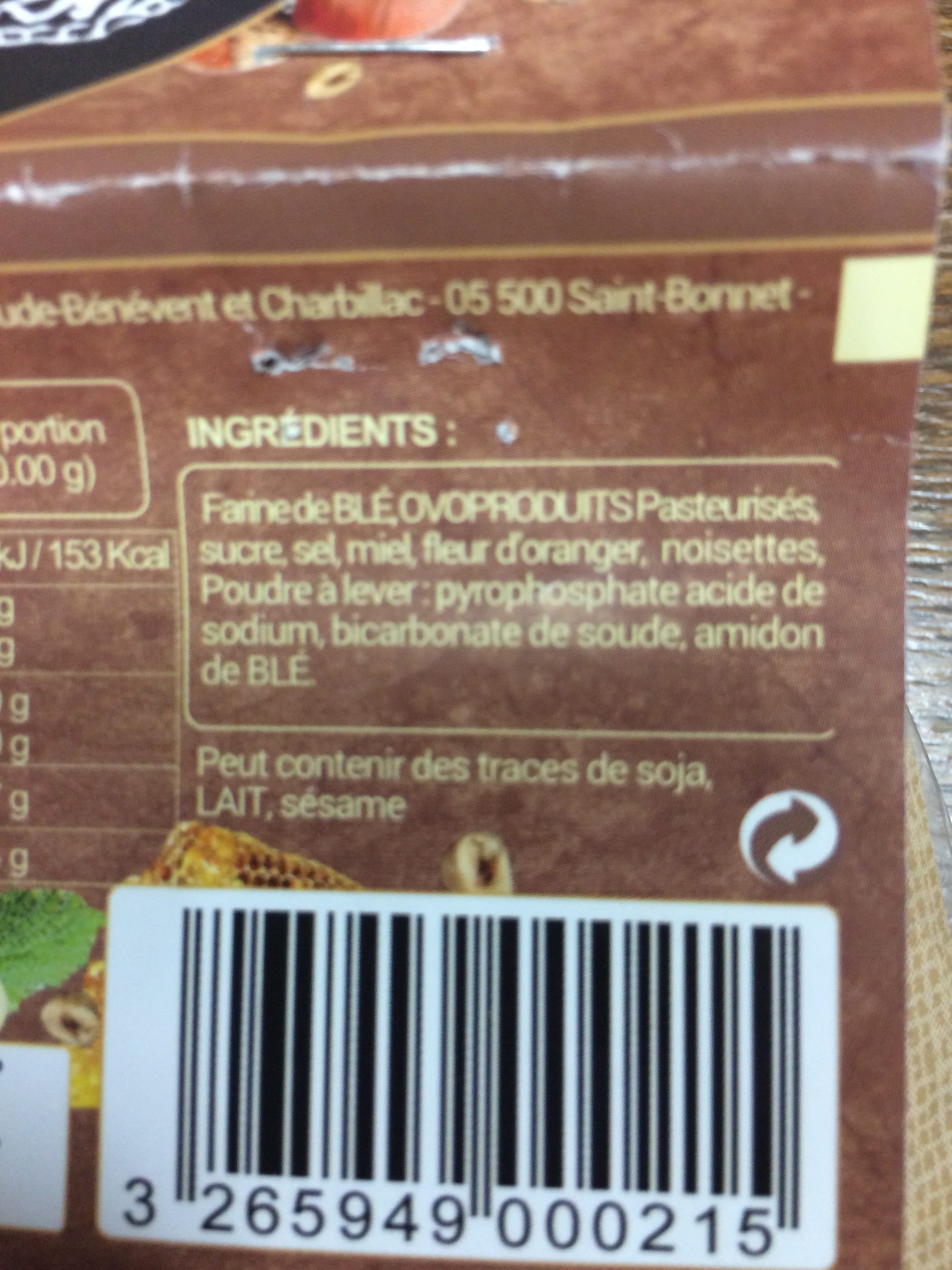 Saveur Des Montagnes Croquant noisette et miel packshot
