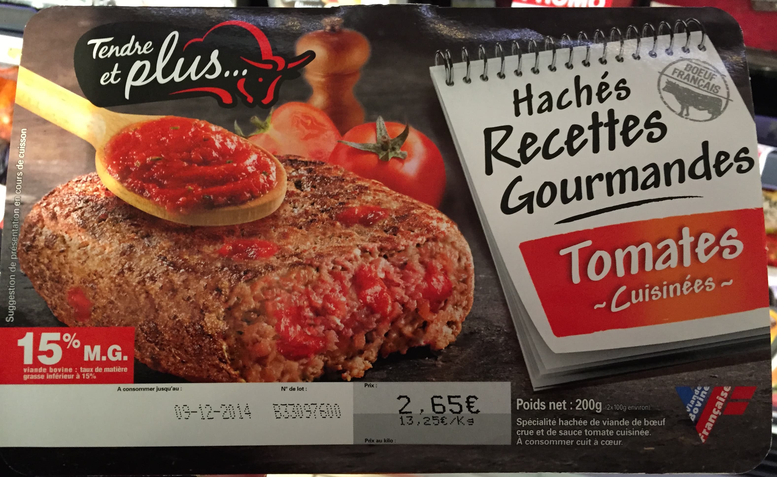 Tendre et plus Hachés recettes gourmandes Tomates cuisinées packshot