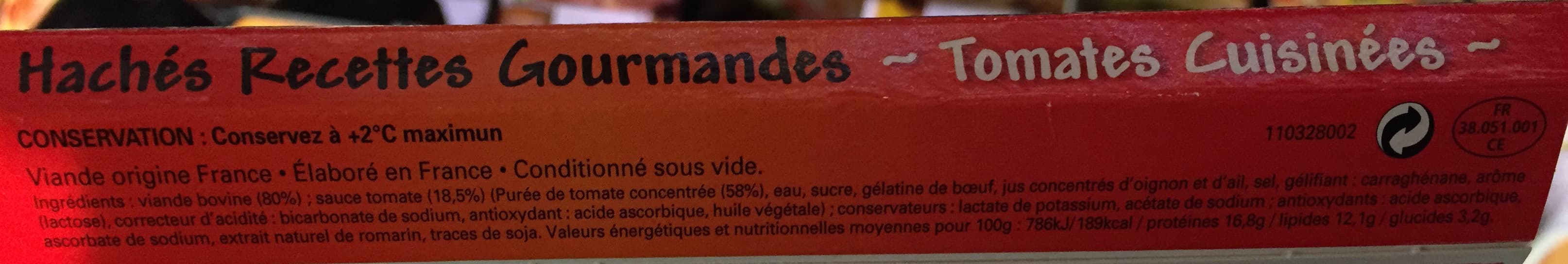 Tendre et plus Hachés recettes gourmandes Tomates cuisinées packshot