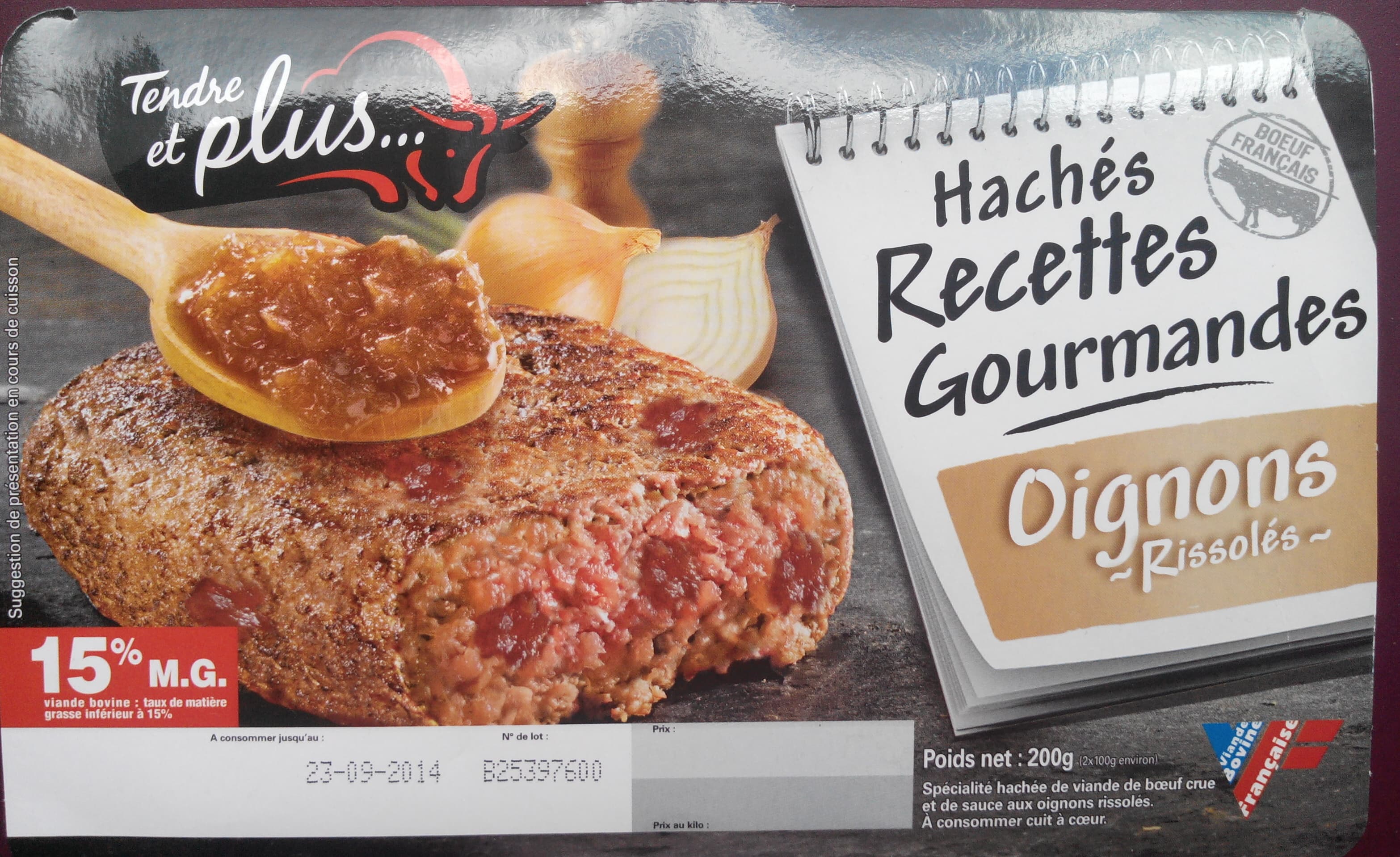 Tendre et plus... Hachés recettes gourmandes oignons rissolés packshot