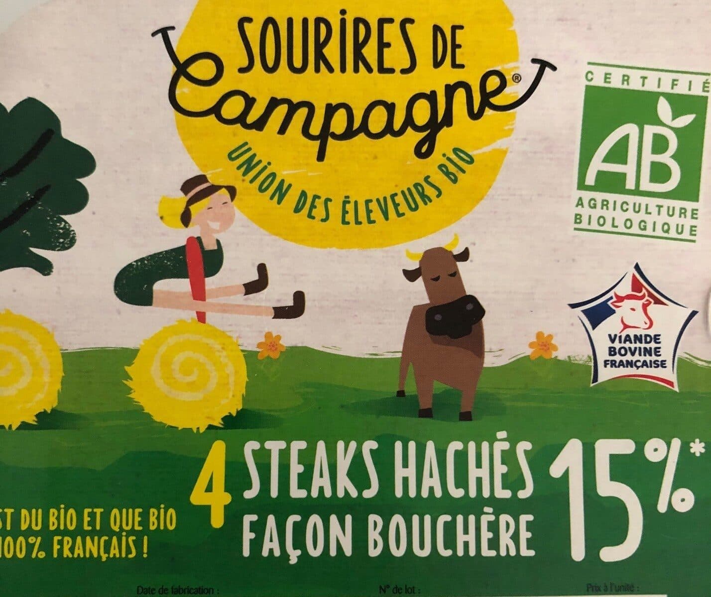 Sourires de Campagne 4 steack hachés façon packshot