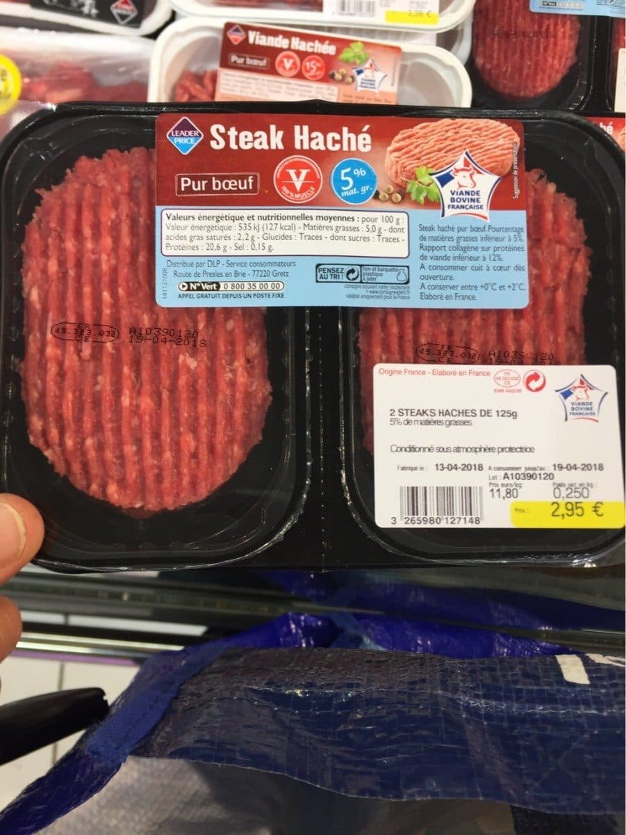Leader Price Steack haché packshot