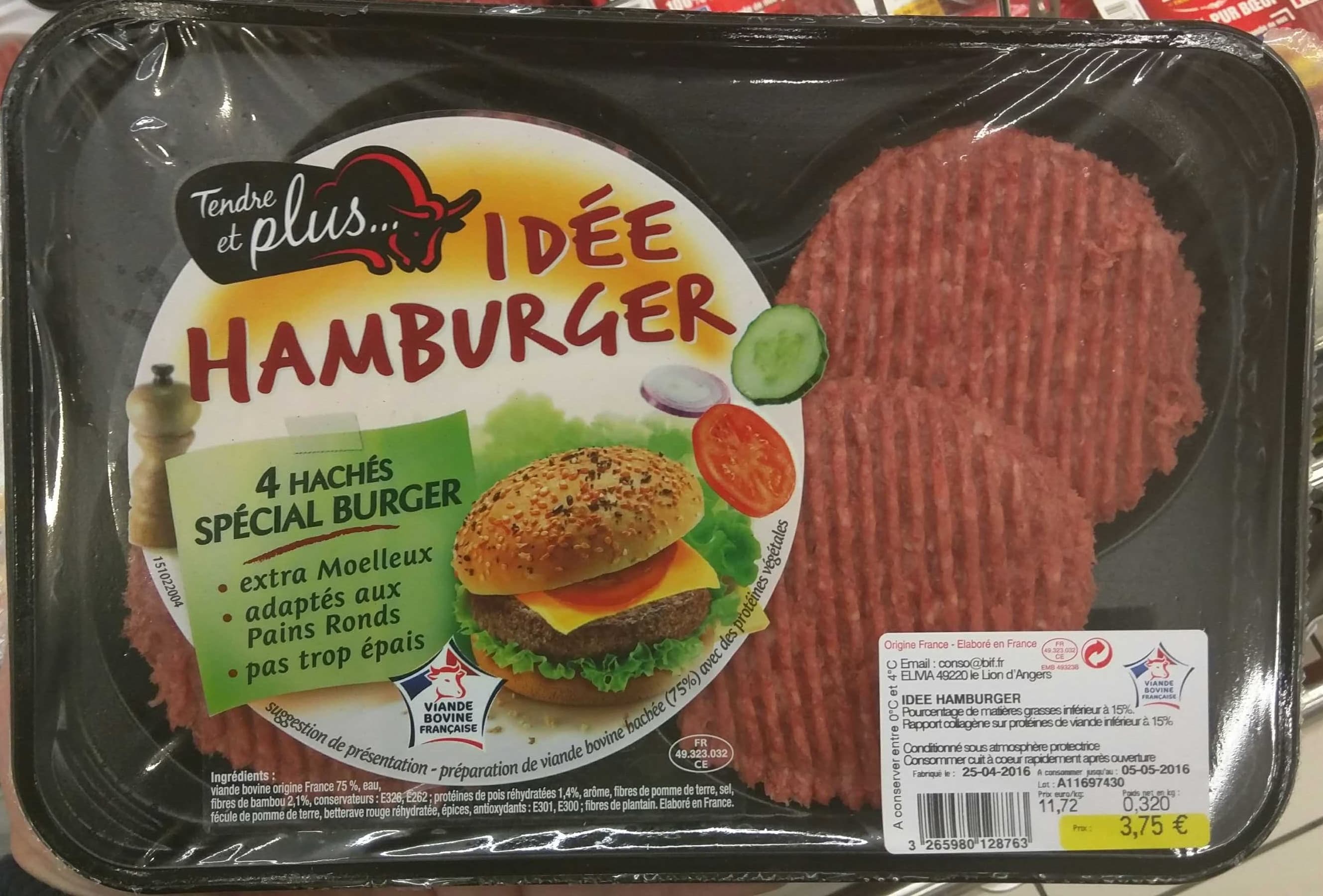 Tendre et Plus Hachés SPECIAL BURGER packshot