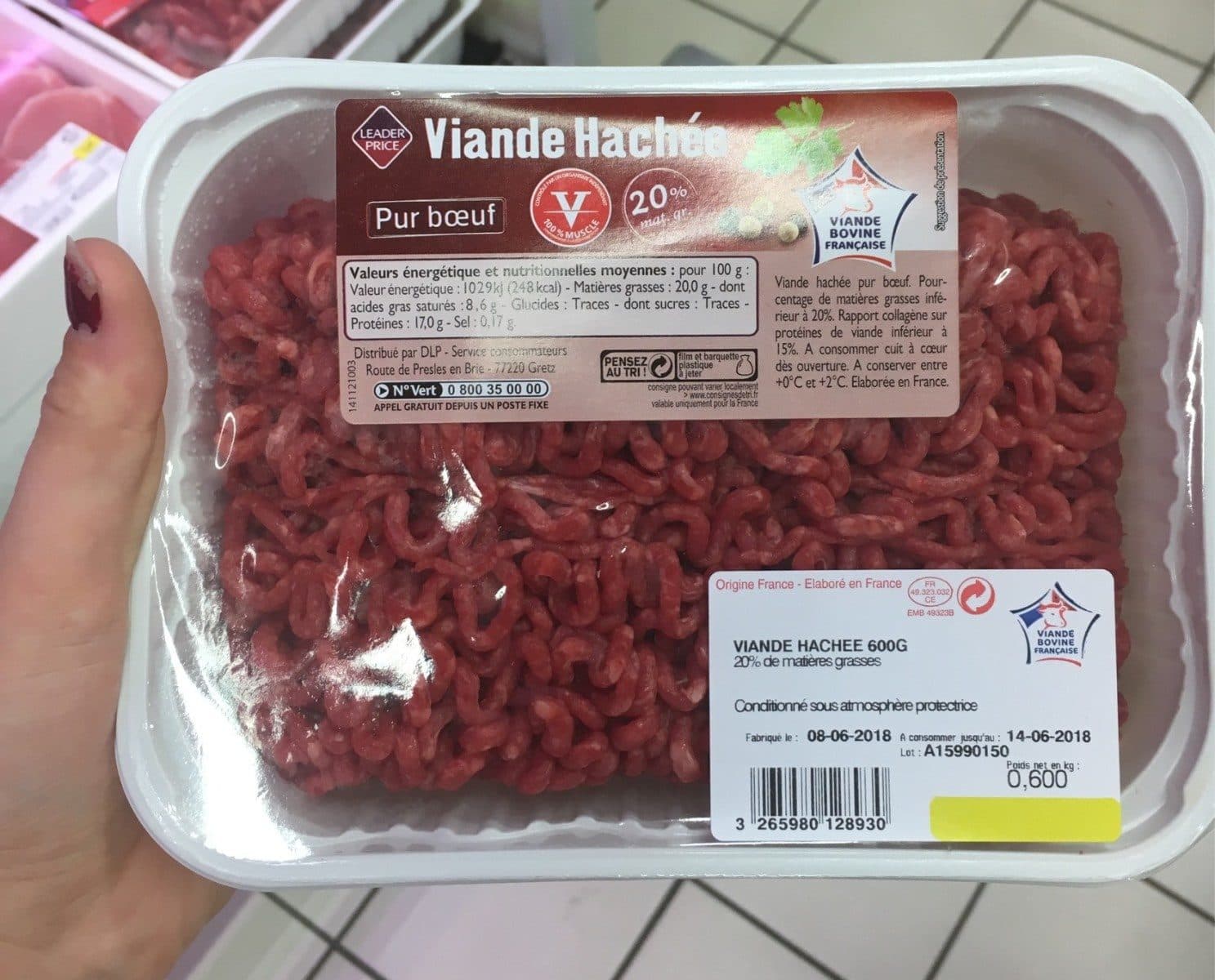Leader Price viande hachée packshot