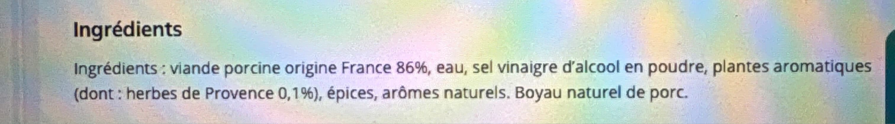 Open Food Facts Mini Saucisses pur porc aux herbes de Provence packshot