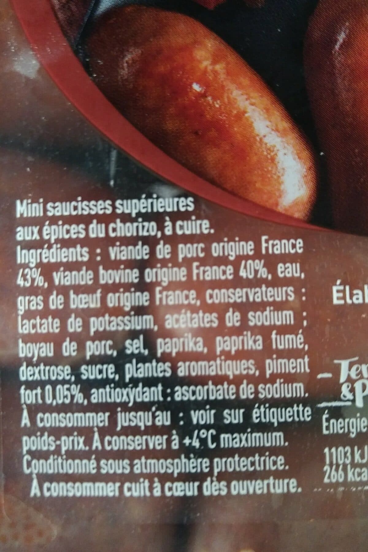 Open Food Facts Tapas chorizo packshot
